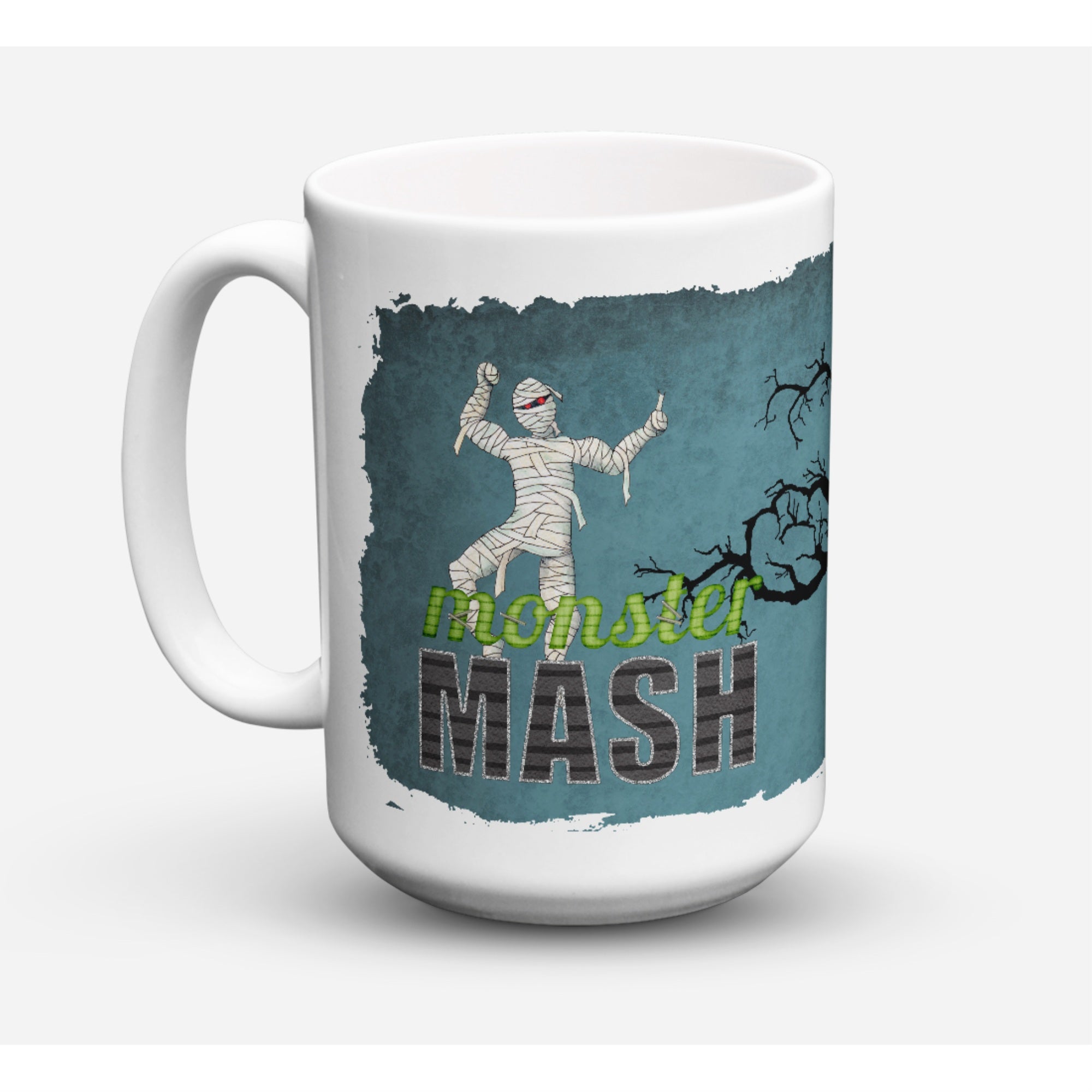 Carolines Treasures SB3019CM15 Monster Mash With Mummy Halloween Microwavable Ceramic Coffee Mug 15 oz Multicolor