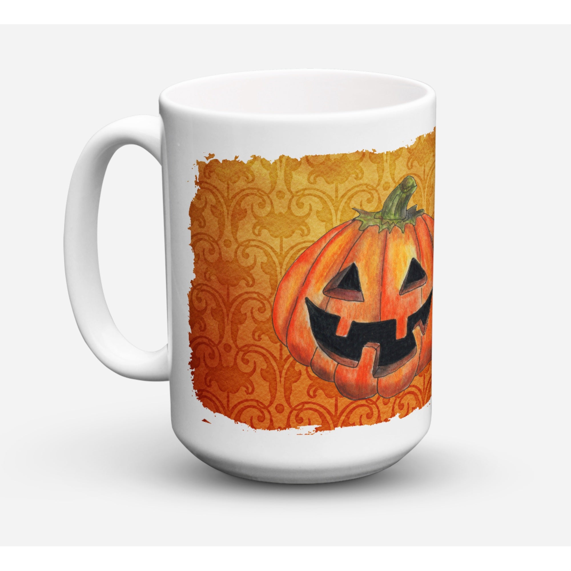Carolines Treasures SB3020CM15 October Pumpkin Halloween Microwavable Ceramic Coffee Mug 15 oz Multicolor