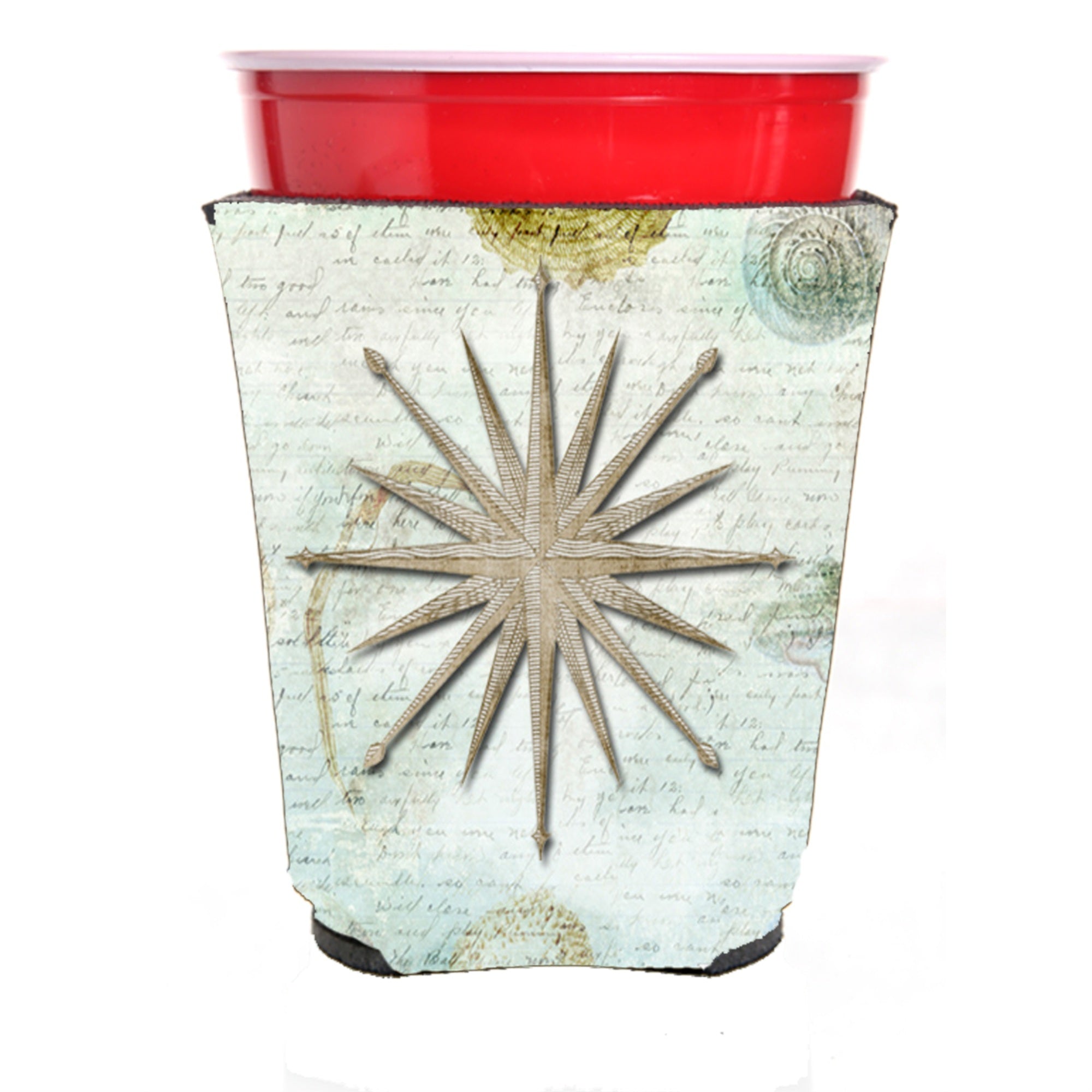 Shells Navagation Star Red Solo Cup Beverage Insulator Hugger
