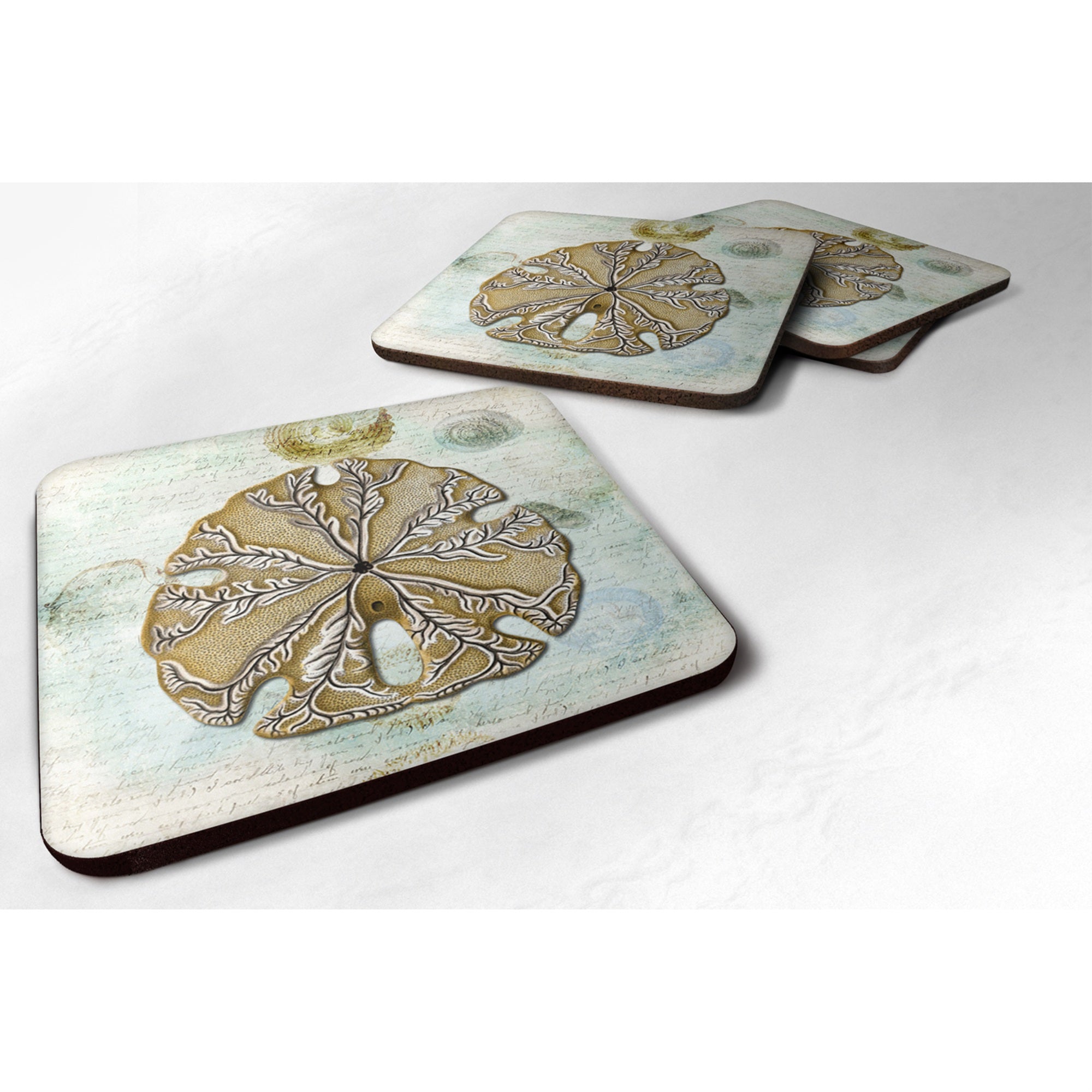'Caroline'S Treasures Sb3026Fc Sand Dollar Foam Coasters (Set Of 4), 3.5'''' H X 3.5'''' W, Multicolor''
