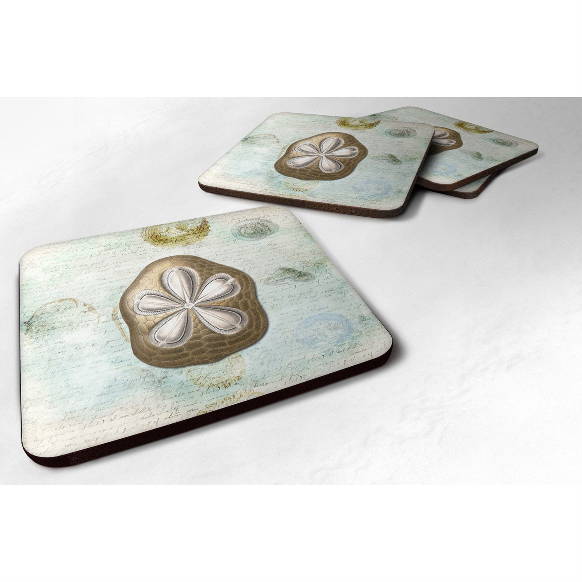 'Caroline'S Treasures Sb3027Fc Sand Dollar Foam Coasters (Set Of 4), 3.5'''' H X 3.5'''' W, Multicolor''