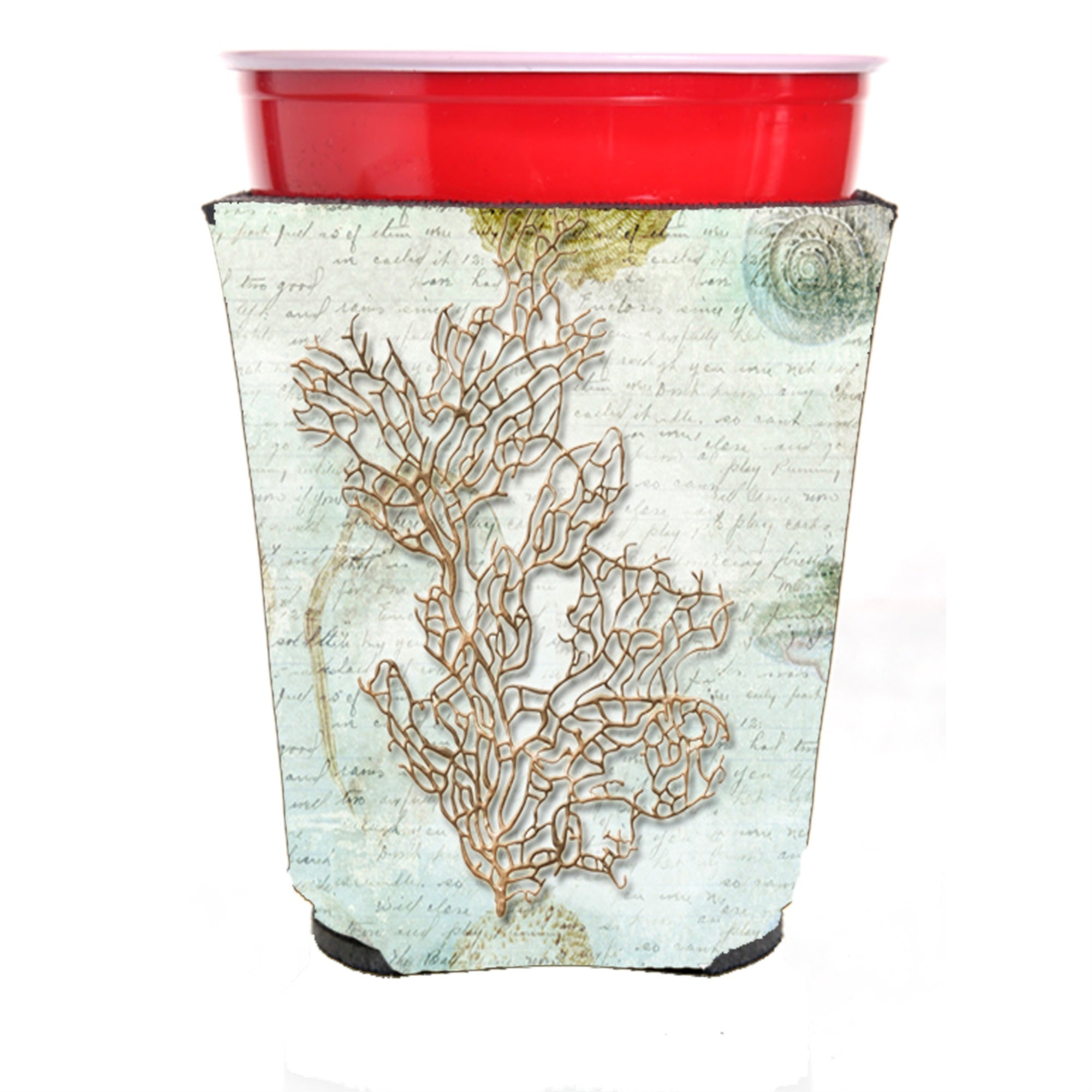 Coral  Red Solo Cup Beverage Insulator Hugger