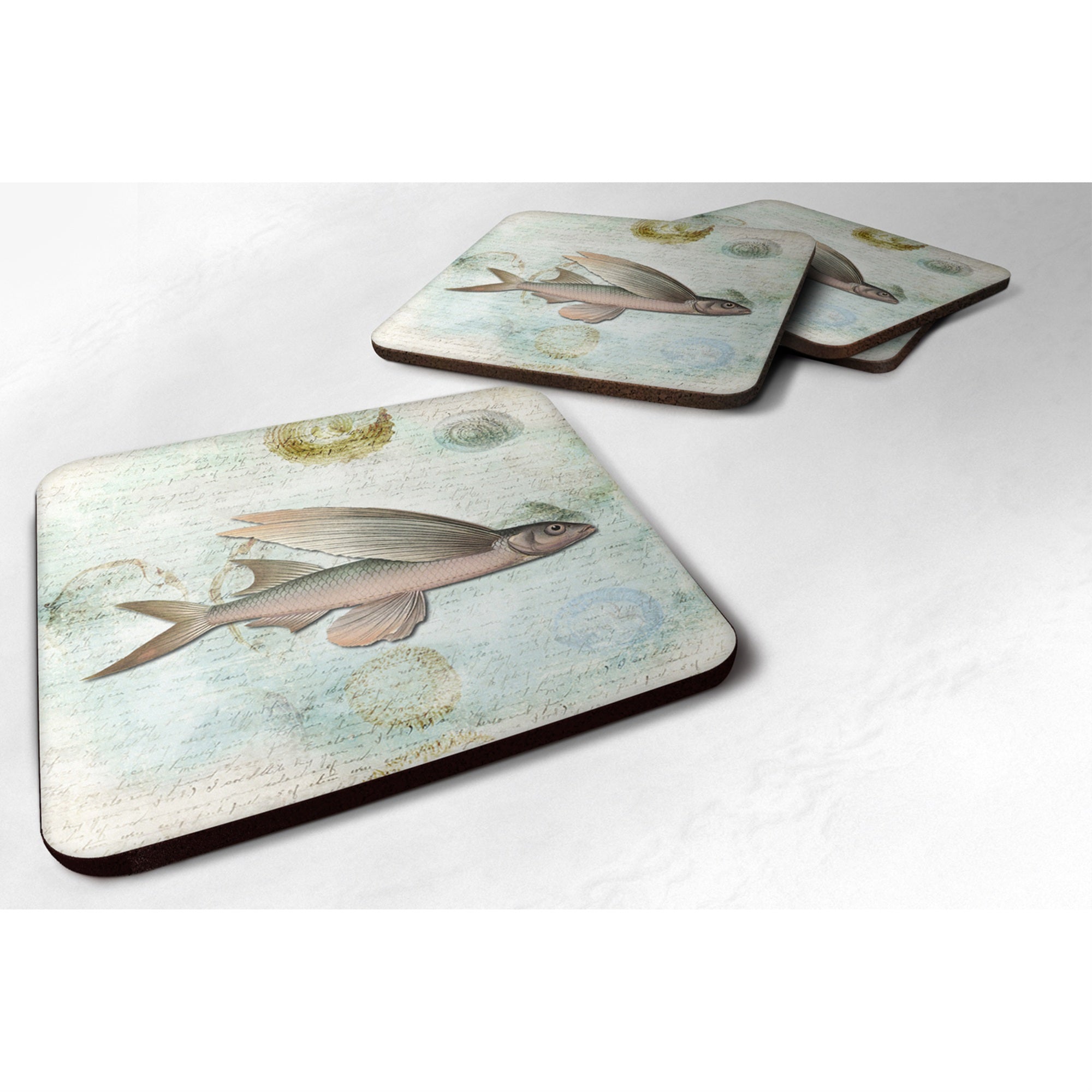 'Caroline'S Treasures Sb3042Fc Fish Foam Coasters (Set Of 4), 3.5'''' H X 3.5'''' W, Multicolor''