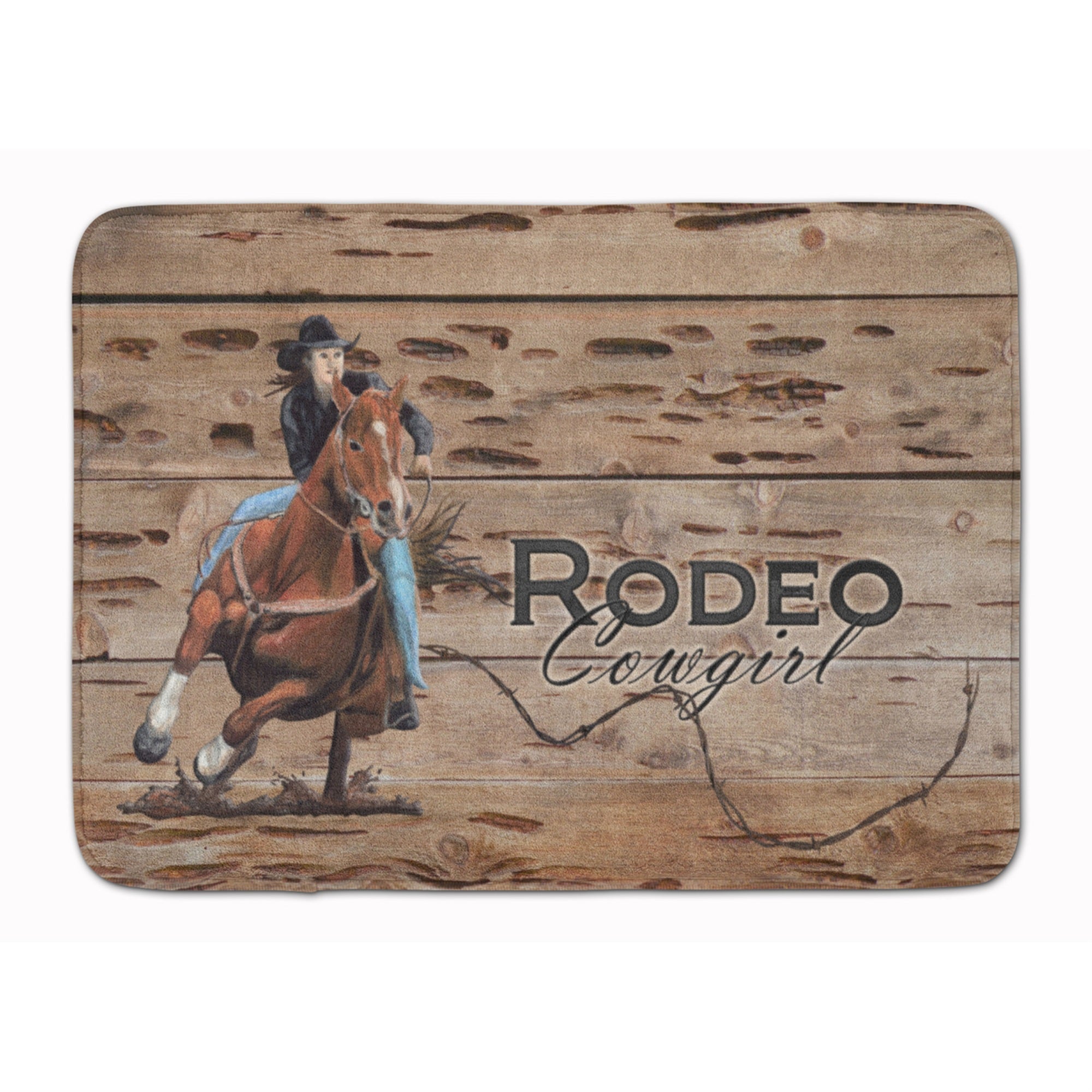 'Caroline'S Treasures Rodeo Cowgirl Barrel Racer Floor Mat, 19'''' X 27'''', Multicolor''