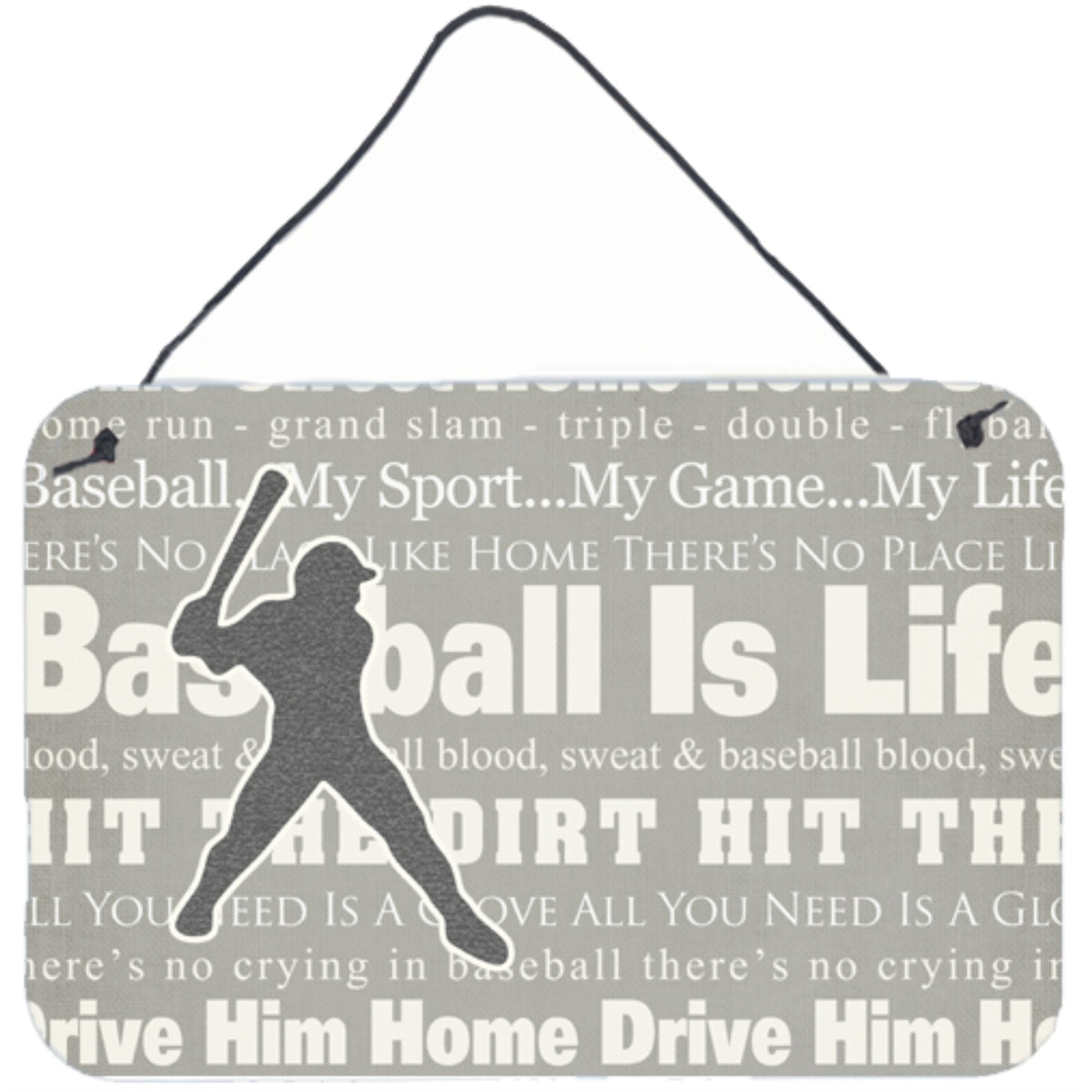 'Caroline'S Treasures Baseball Is Life Aluminum Metal Wall Or Door Hanging Prints, 8 X 12''''''