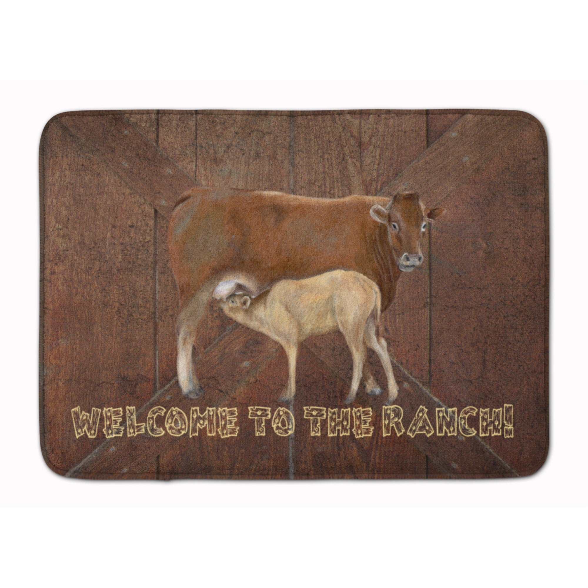 'Caroline'S Treasures Welcome To The Ranch With Cow And Baby, 19'''' X 27'''', Multicolor''