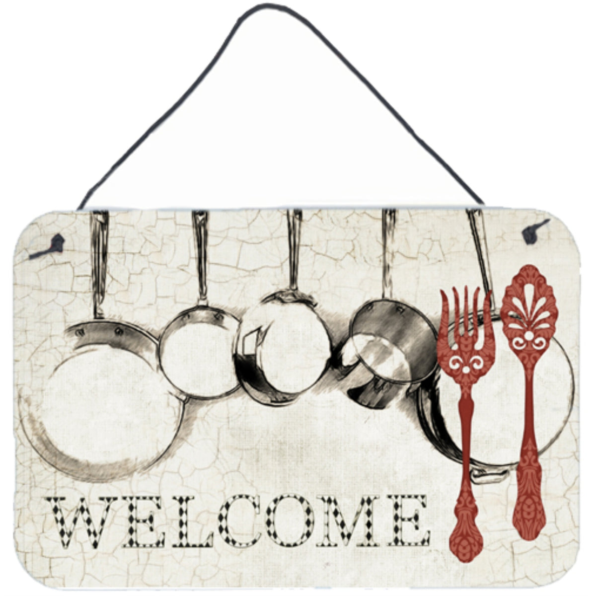 'Caroline'S Treasures Pots And Pans Welcome Aluminum Metal Wall Or Door Hanging Prints, 8 X 12''''''