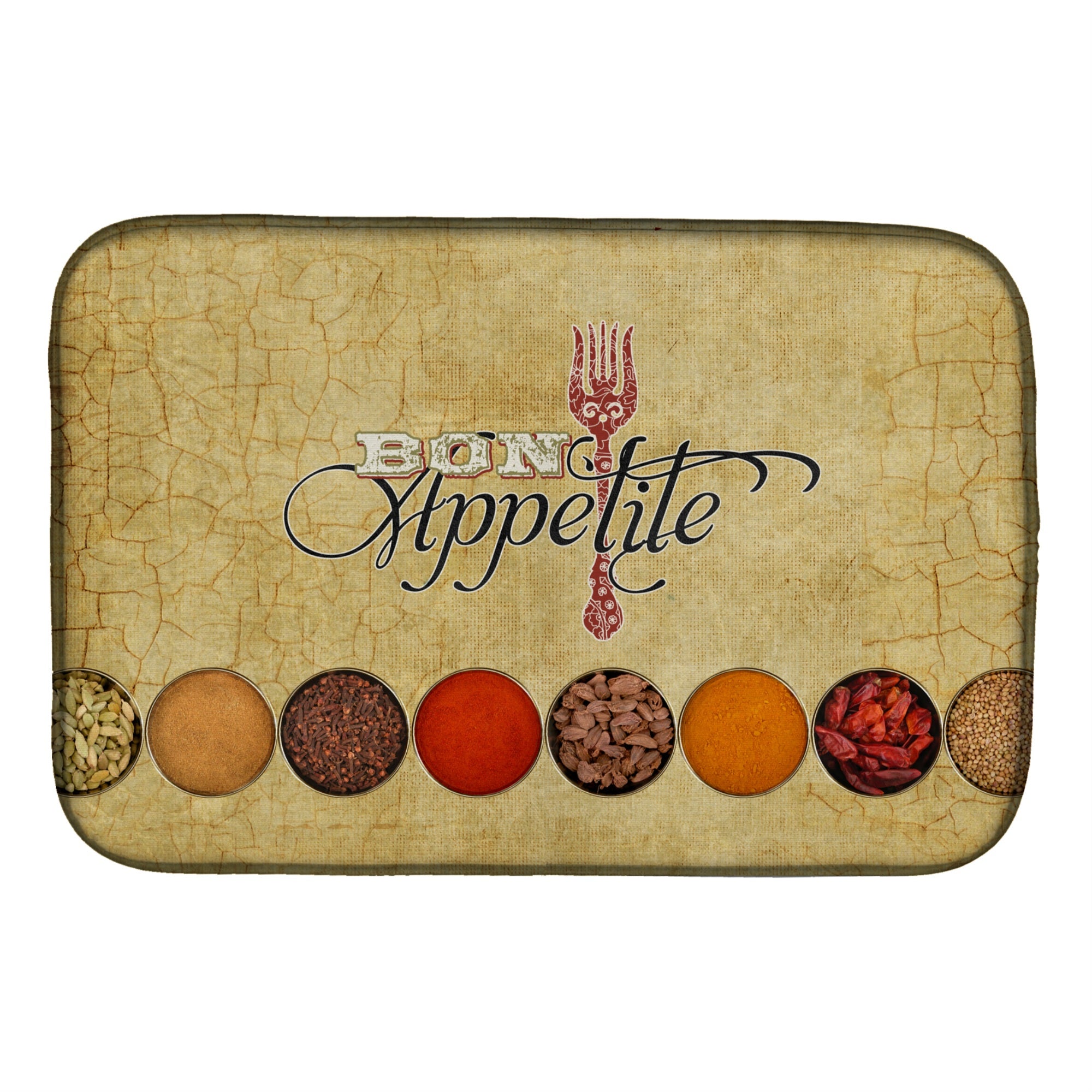 Carolines Treasures Bon Appetite And Spices Dish Drying Mat 14 x 21 Multicolor