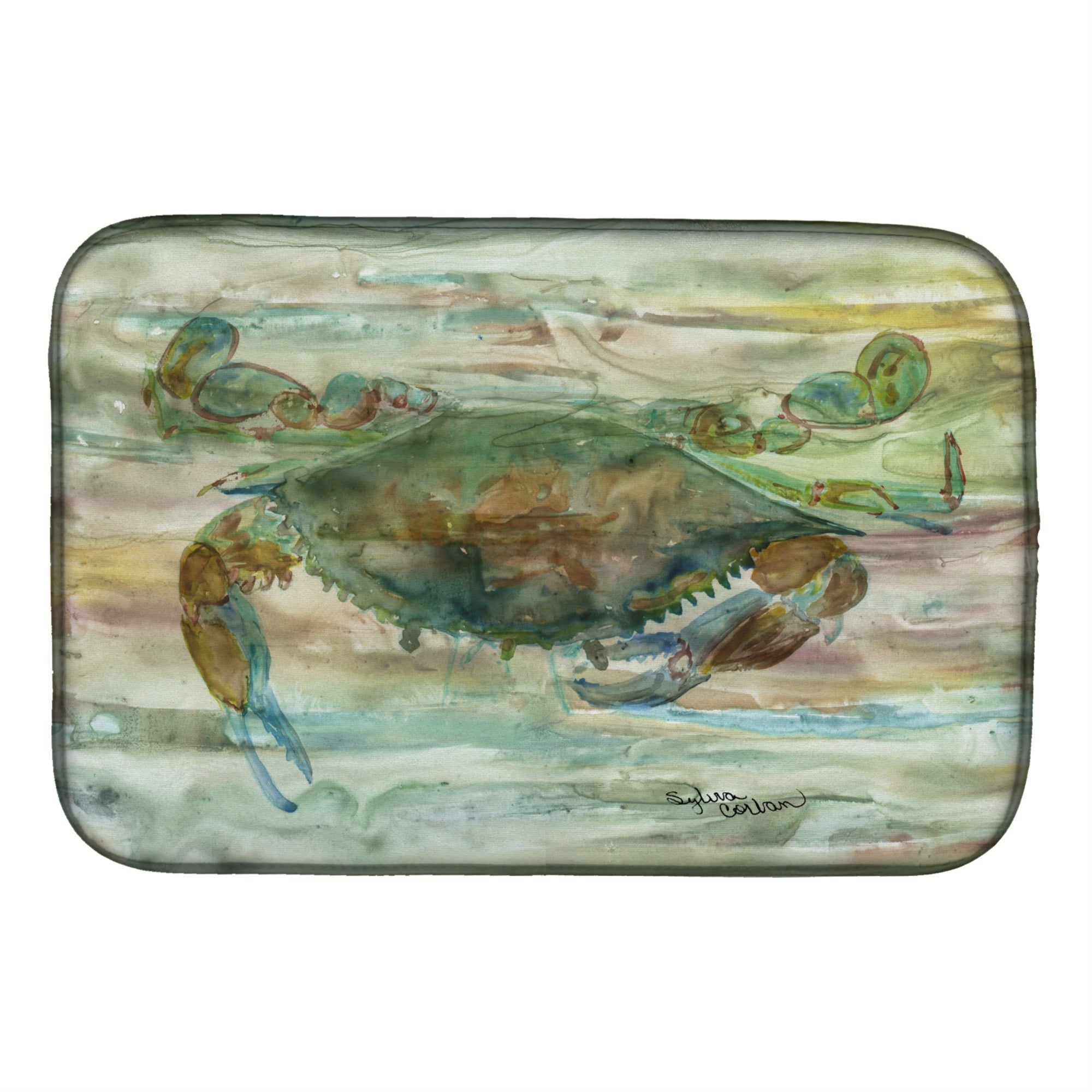 'Caroline'S Treasures Sc2015Ddm Crab A Leg Up Sunset Dish-Drying-Mats, 14X21, Multicolor''