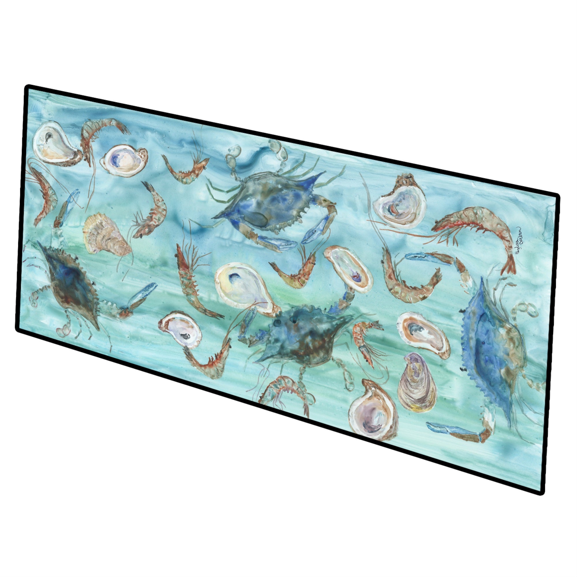 'Crab, Shrimp And Oysters Indoor Or Outdoor Runner Mat 28X58 Sc2086Hrm2858''