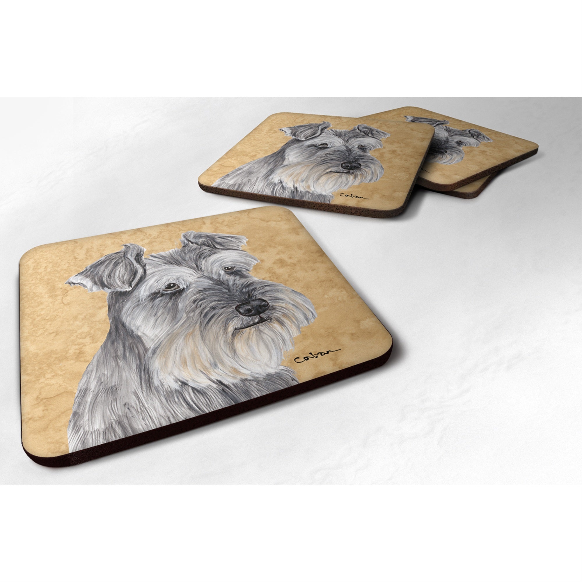 'Caroline'S Treasures Sc9119Fc Schnauzer Foam Coasters (Set Of 4), 3.5'''' H X 3.5'''' W, Multicolor''