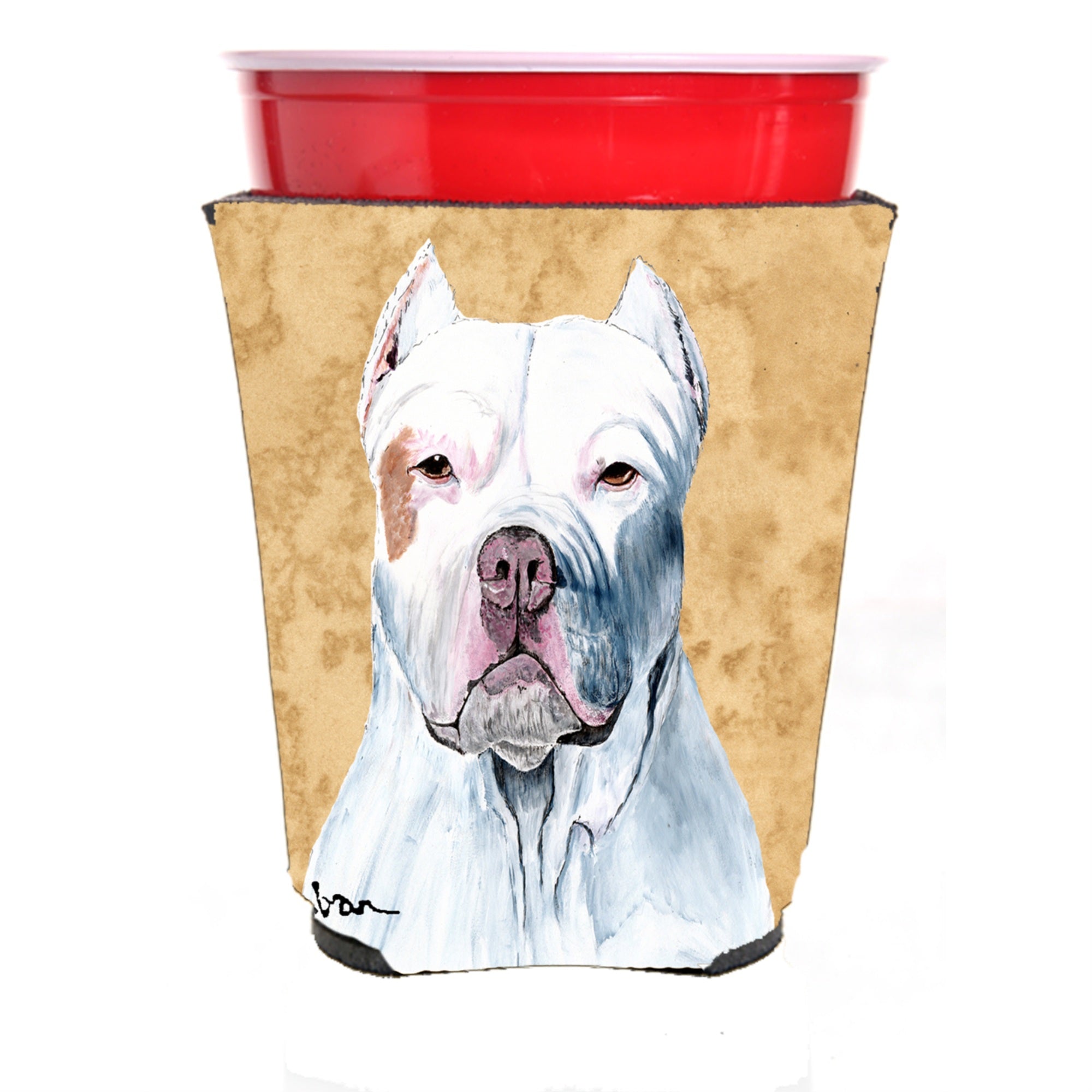 Pit Bull Red Solo Cup Beverage Insulator Hugger