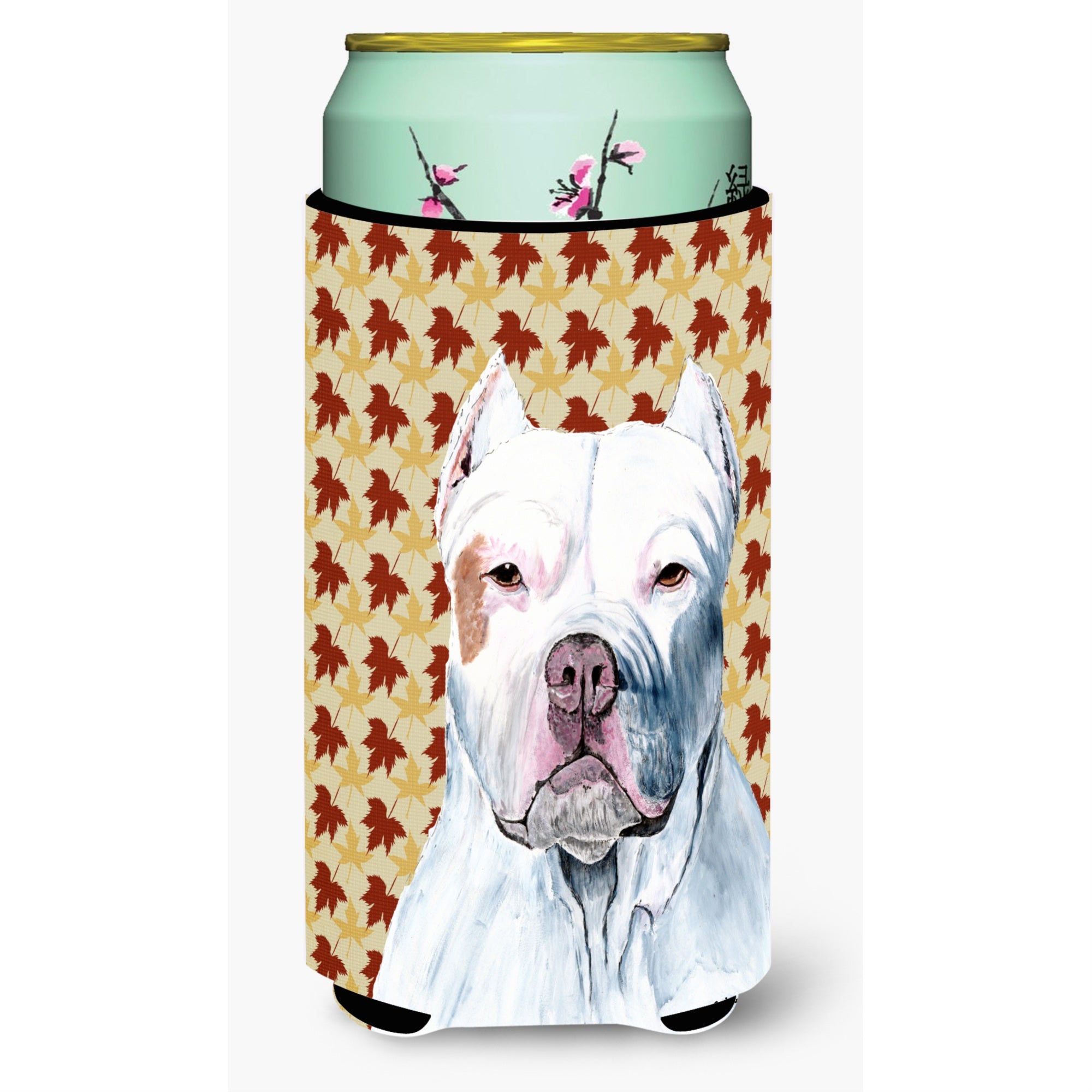 Pit Bull Fall Leaves Portrait  Tall Boy Beverage Insulator Beverage Insulator Hugger