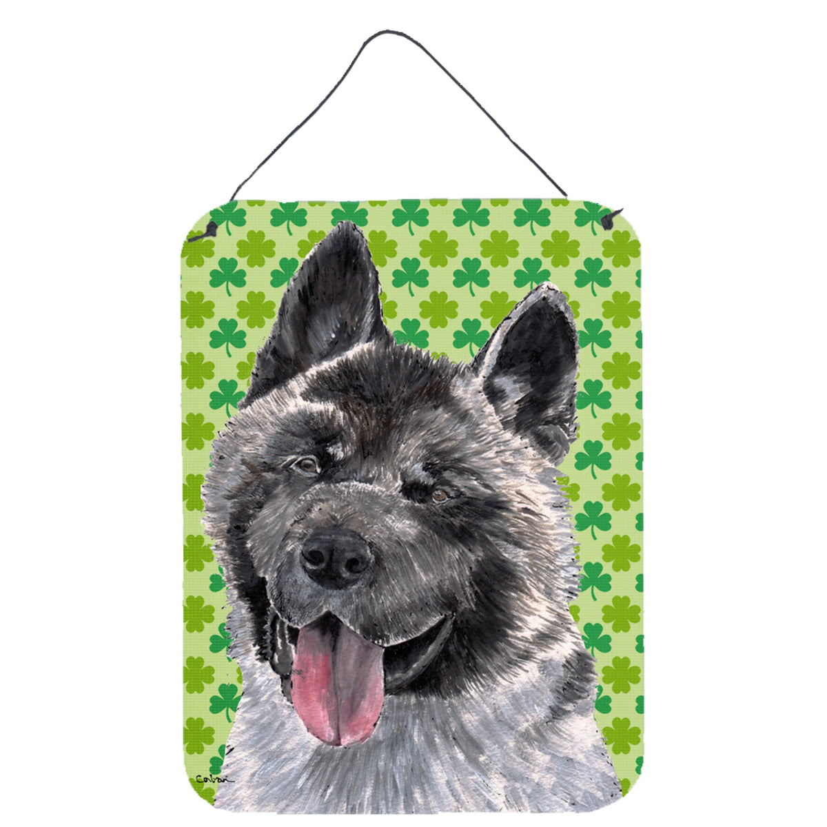 'Caroline'S Treasures Akita St. Patrick'S Day Shamrock Wall Or Door Hanging Prints, 16'''' X 12''''''