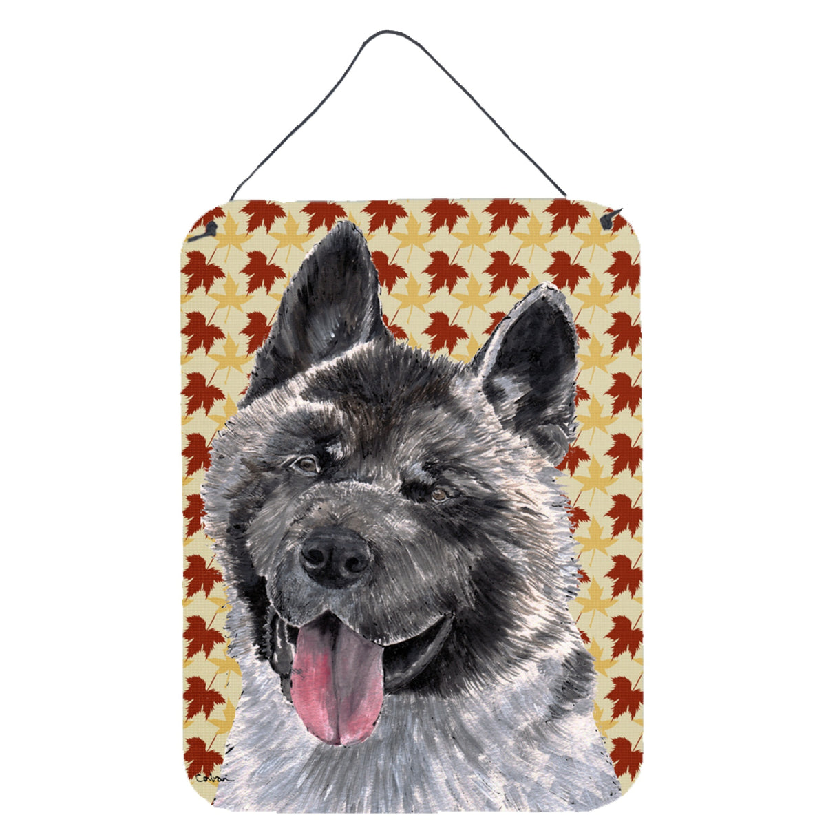 'Caroline'S Treasures Akita Fall Leaves Aluminium Metal Wall Or Door Hanging Prints, 16'''' X 12''''''