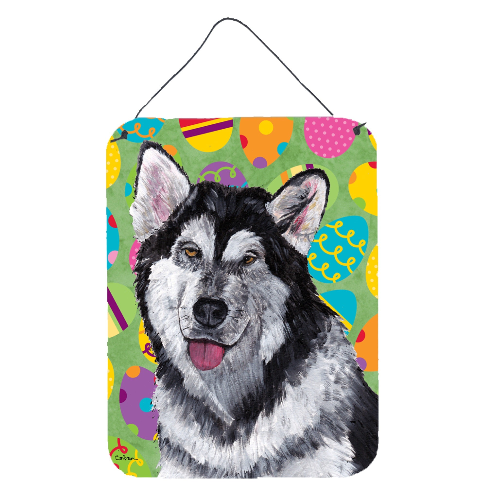 'Caroline'S Treasures Alaskan Malamute Easter Eggtravaganza Wall Or Door Hanging Prints, 16'''' X 12''''''