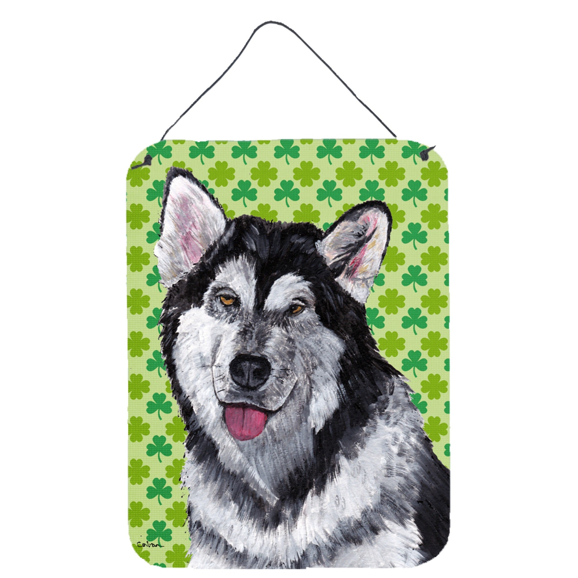 'Caroline'S Treasures Alaskan Malamute St. Patrick'S Day Shamrock Wall Or Door Hanging Prints, 16'''' X 12''''''