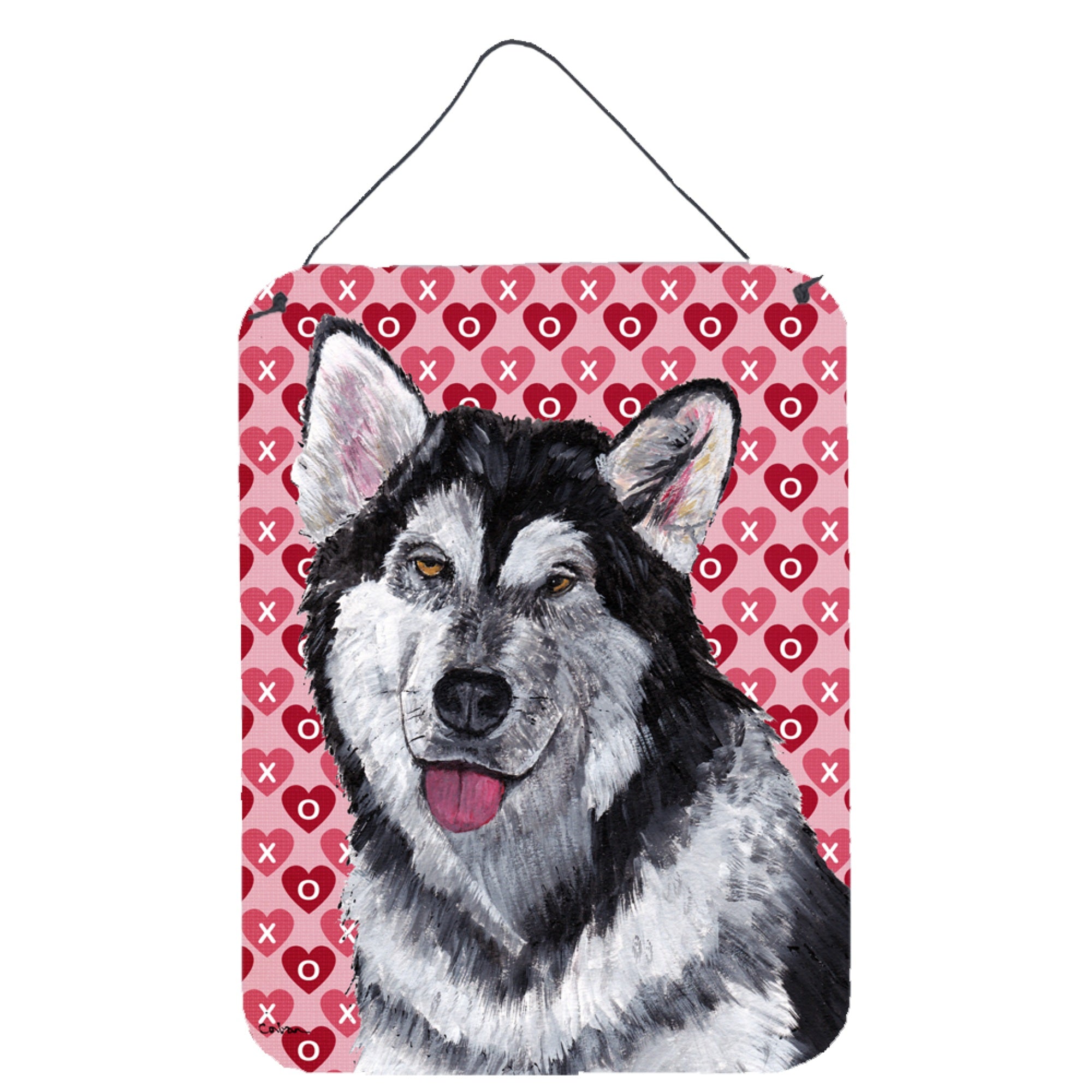 'Caroline'S Treasures Alaskan Malamute Hearts Love And Valentine'S Day Wall Or Door Hanging Prints, 16'''' X 12''''''