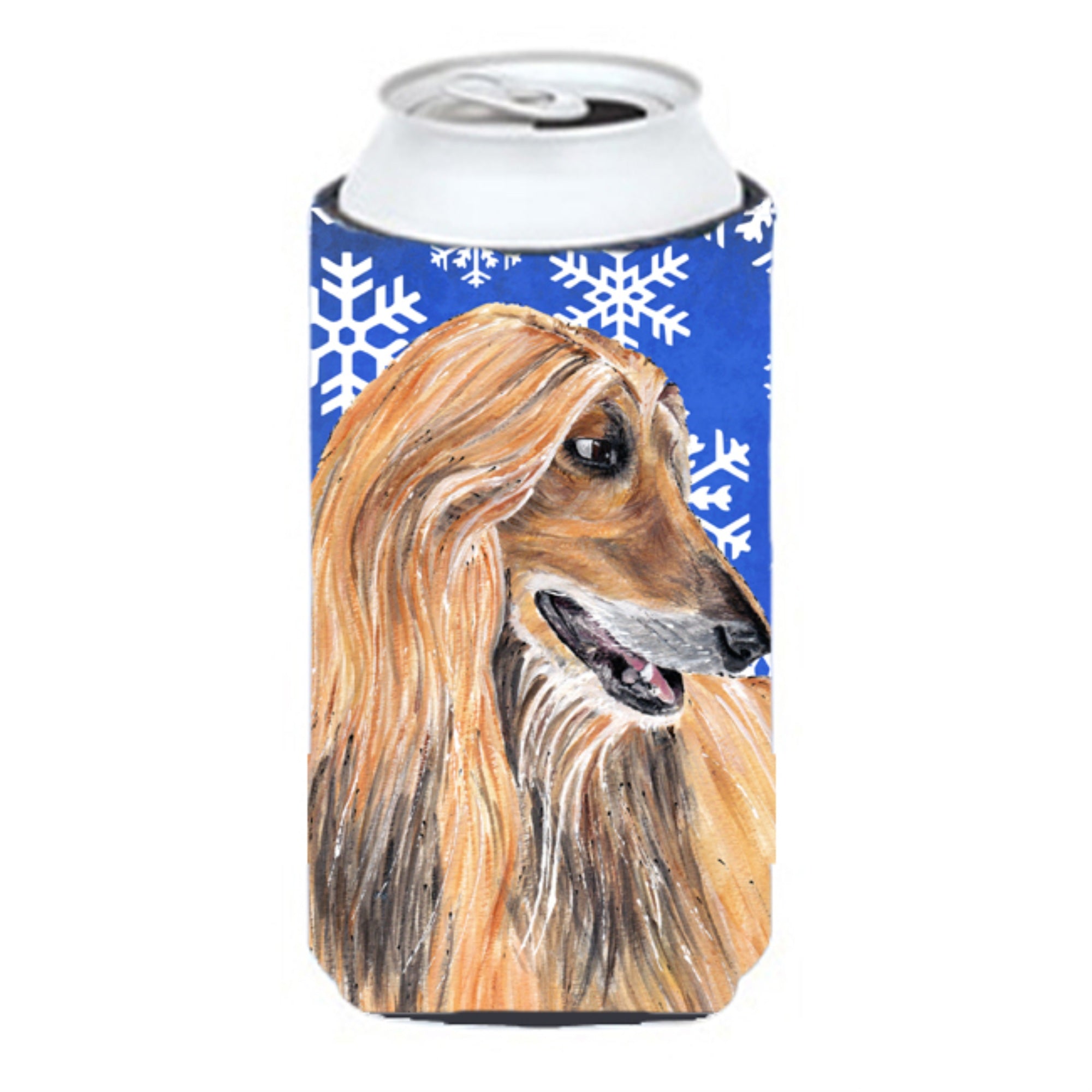 Afghan Hound Winter Snowflakes Holiday Tall Boy Beverage Insulator Hugger Sc9499Tbc
