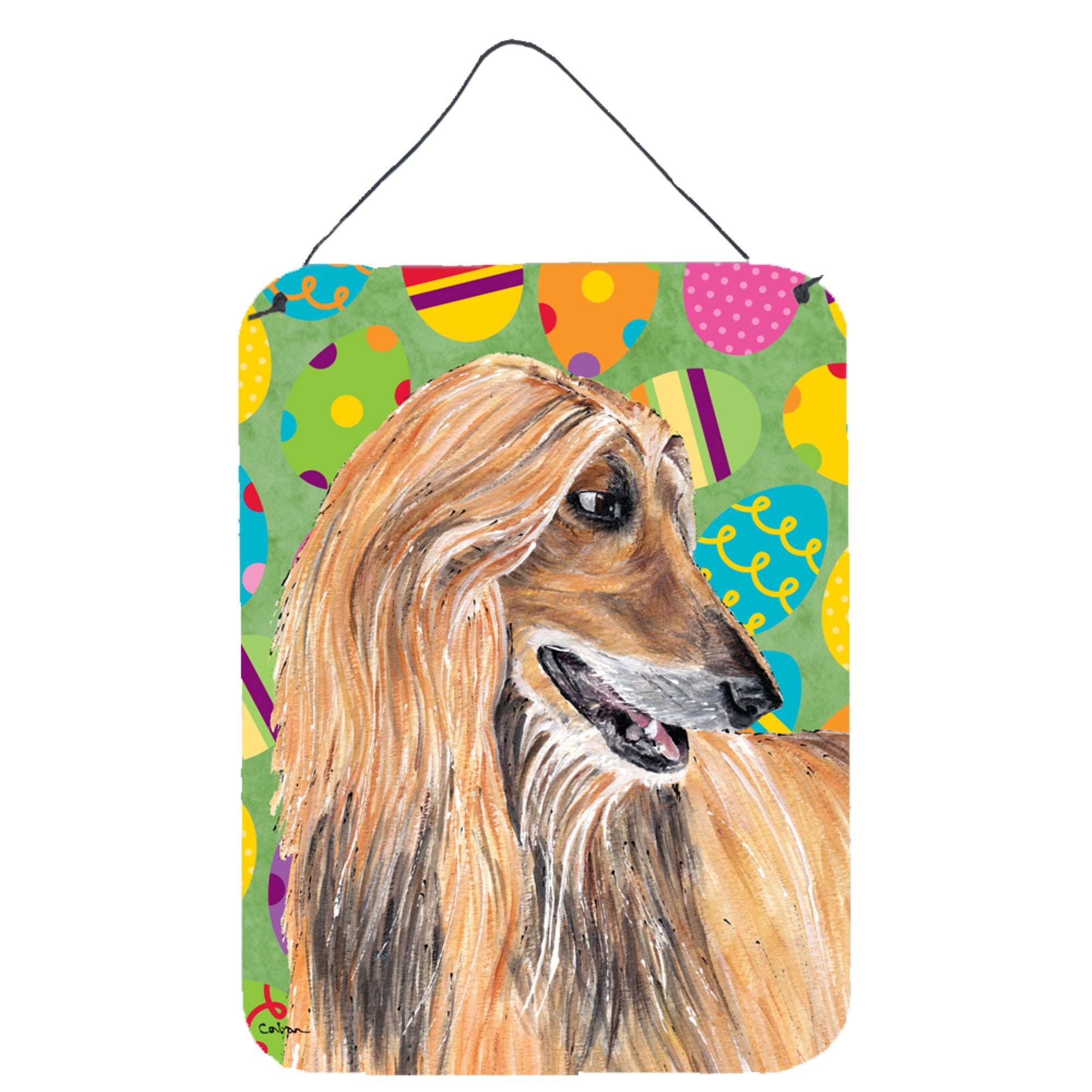 'Caroline'S Treasures Afghan Hound Easter Eggtravaganza Wall Or Door Hanging Prints, 16'''' X 12''''''