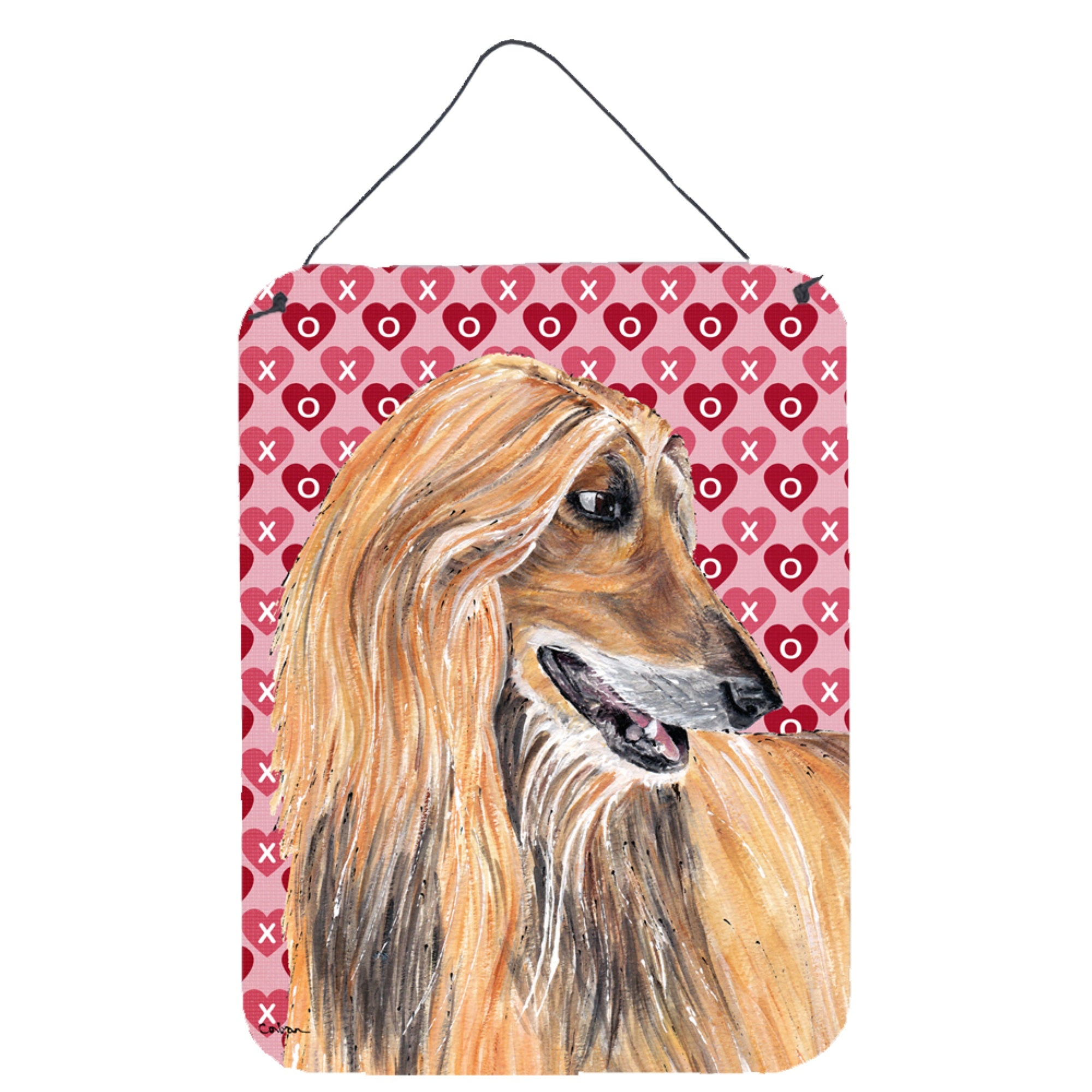 'Caroline'S Treasures Afghan Hound Hearts Love And Valentine'S Day Wall Or Door Hanging Prints, 16'''' X 12''''''