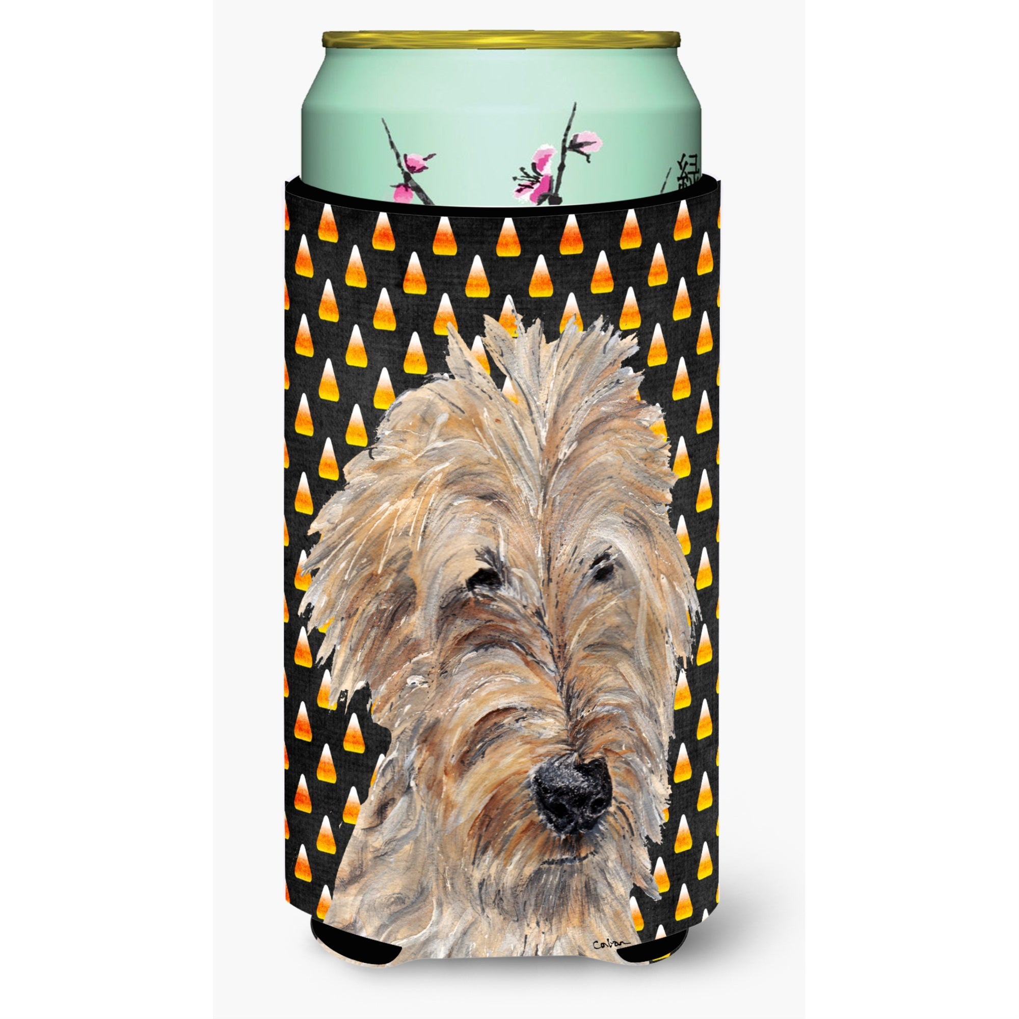 Goldendoodle Halloween Candy Corn Tall Boy Beverage Insulator Beverage Insulator Hugger