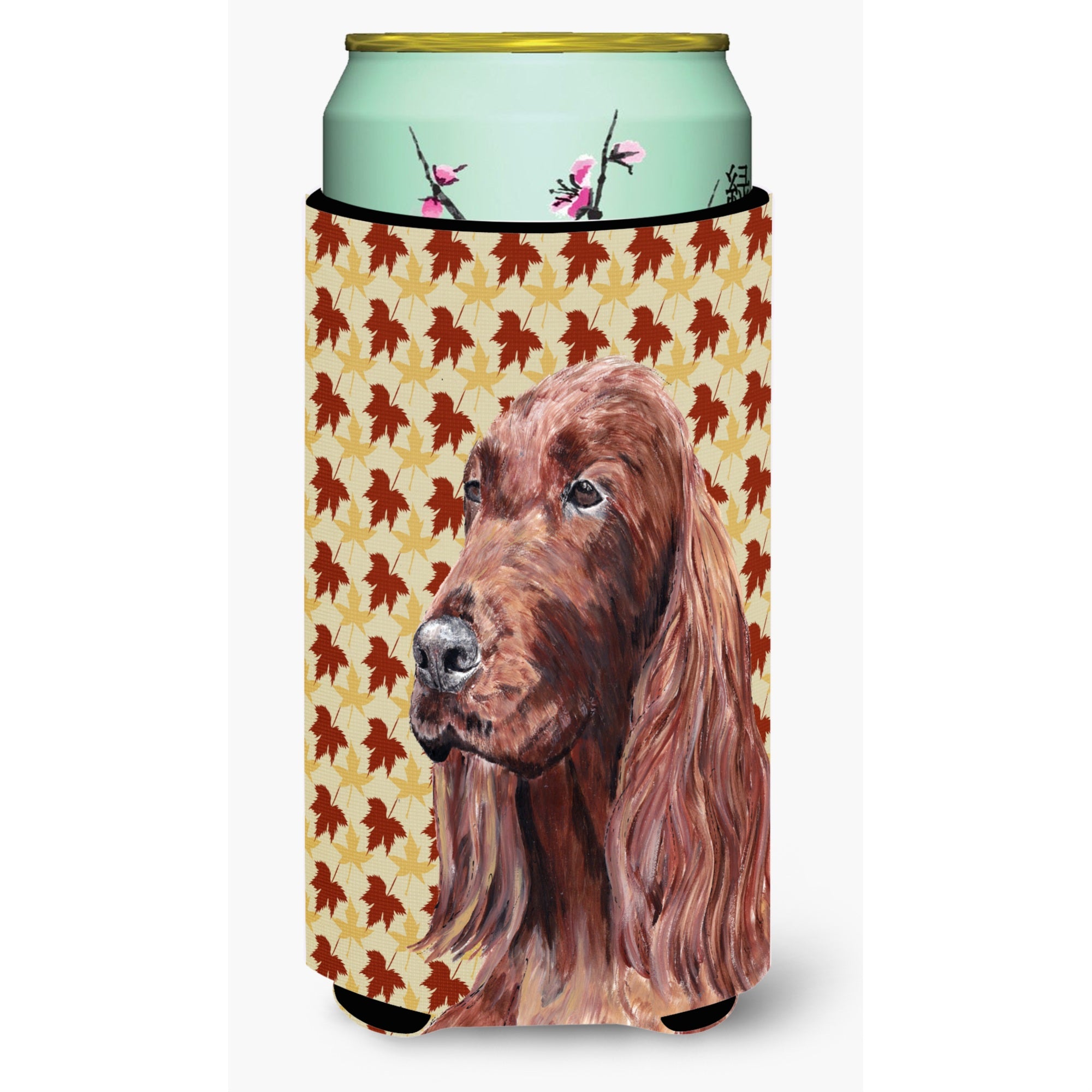 Irish Setter Fall Leaves Tall Boy Beverage Insulator Beverage Insulator Hugger