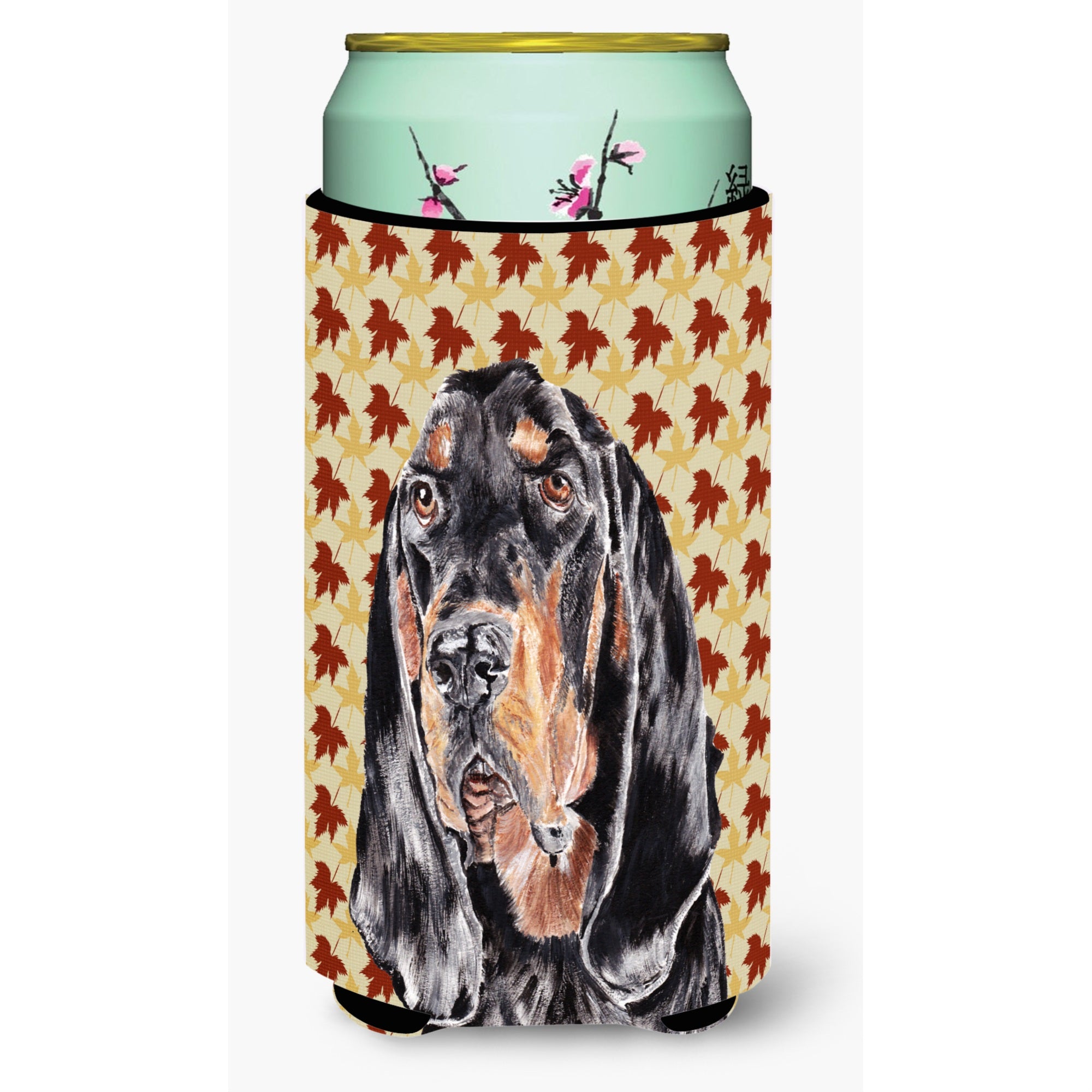 Coonhound Fall Leaves Tall Boy Beverage Insulator Beverage Insulator Hugger