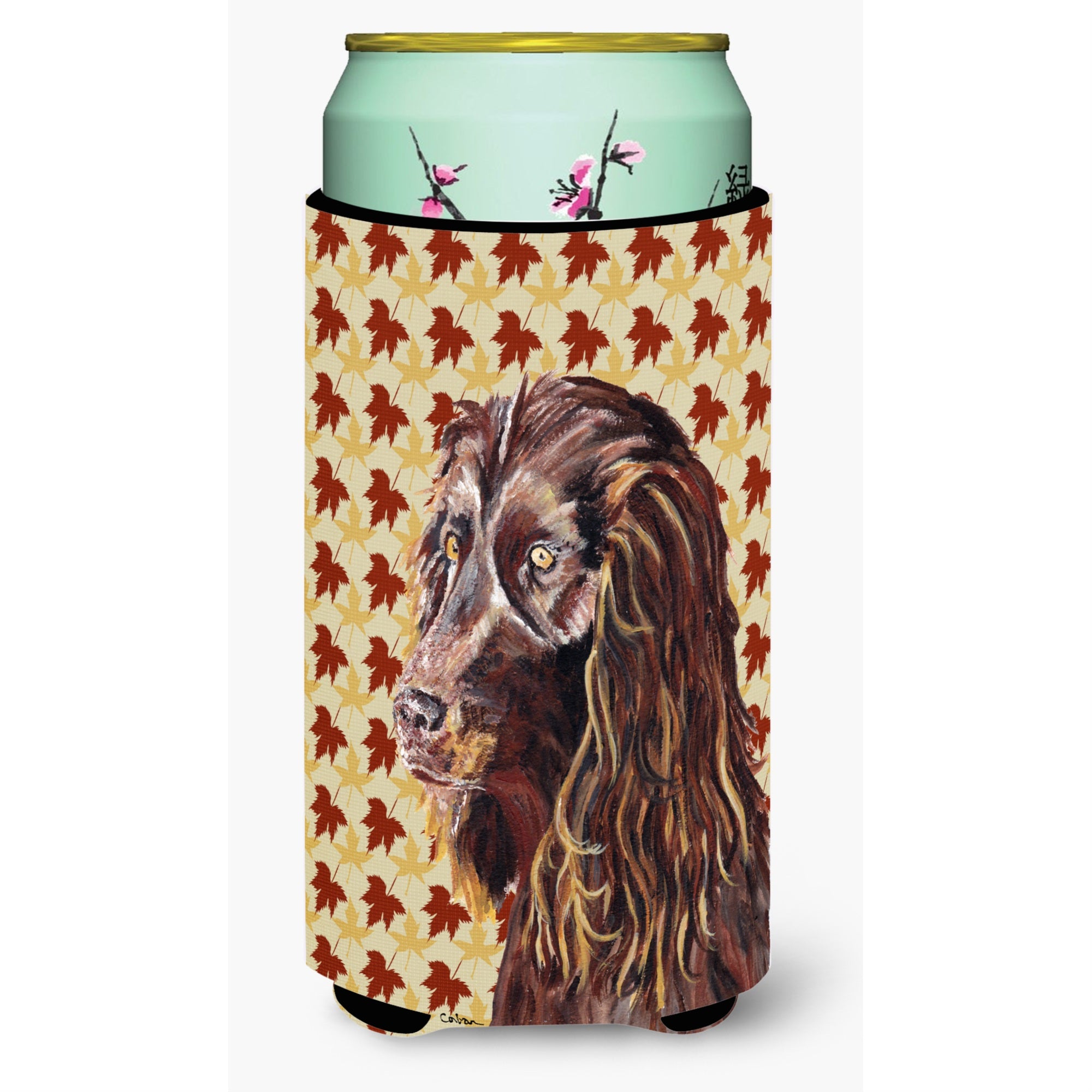 Boykin Spaniel Fall Leaves Tall Boy Beverage Insulator Beverage Insulator Hugger