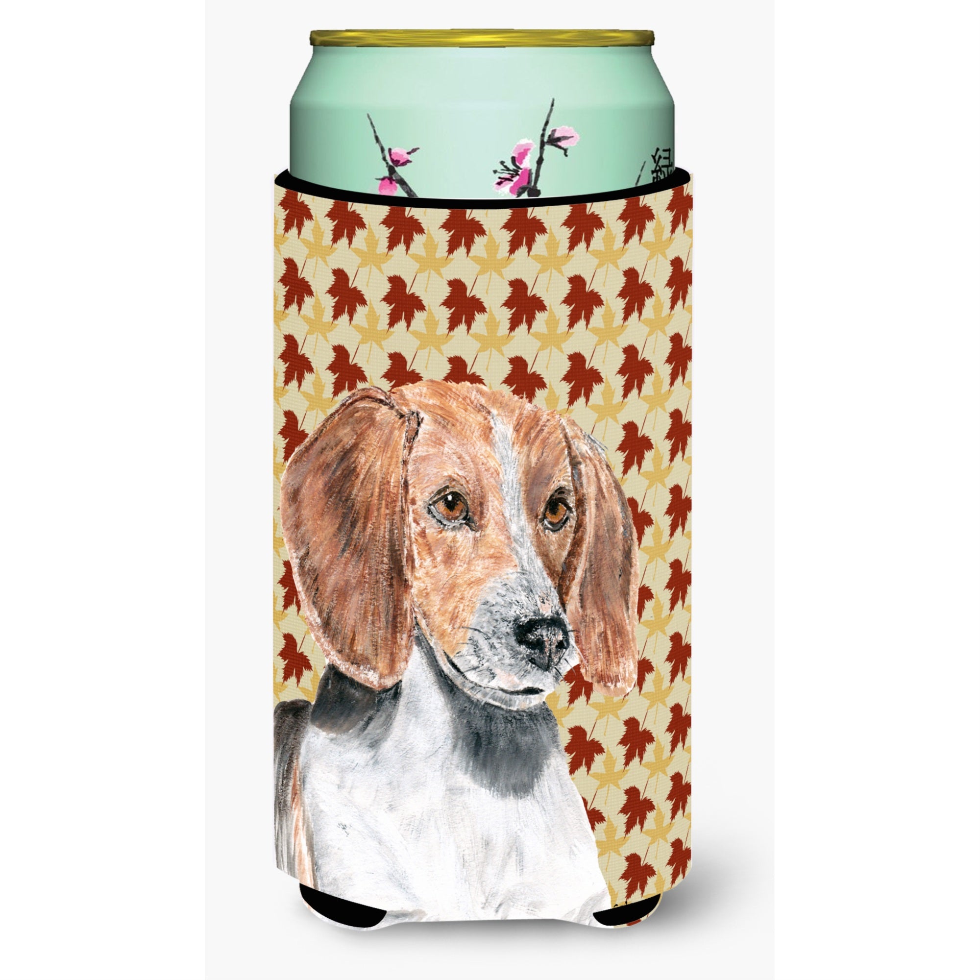 English Foxhound Fall Leaves Tall Boy Beverage Insulator Beverage Insulator Hugger