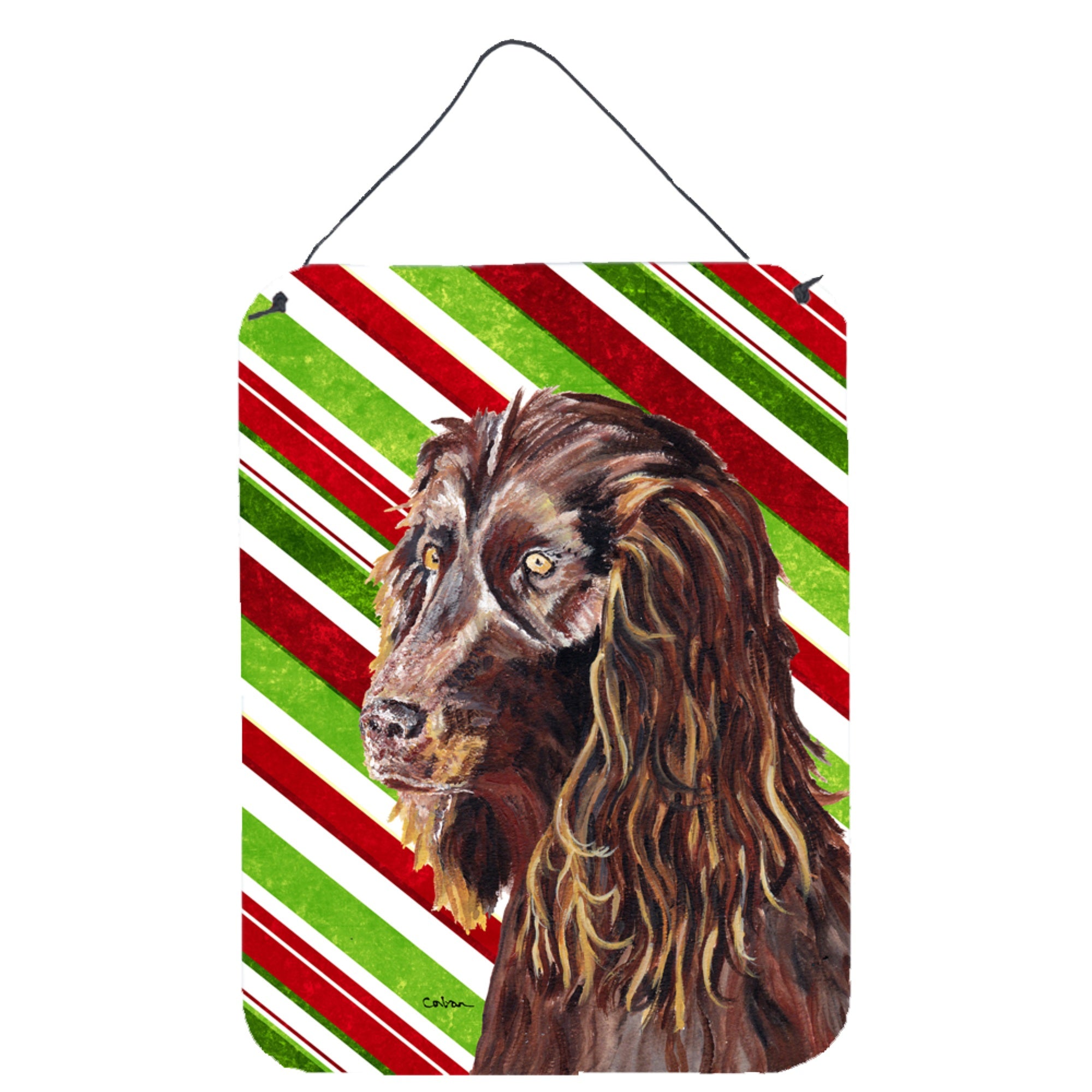 'Caroline'S Treasures Boykin Spaniel Candy Cane Christmas Aluminium Metal Wall Or Door Hanging Prints, 16'''' X 12''''''