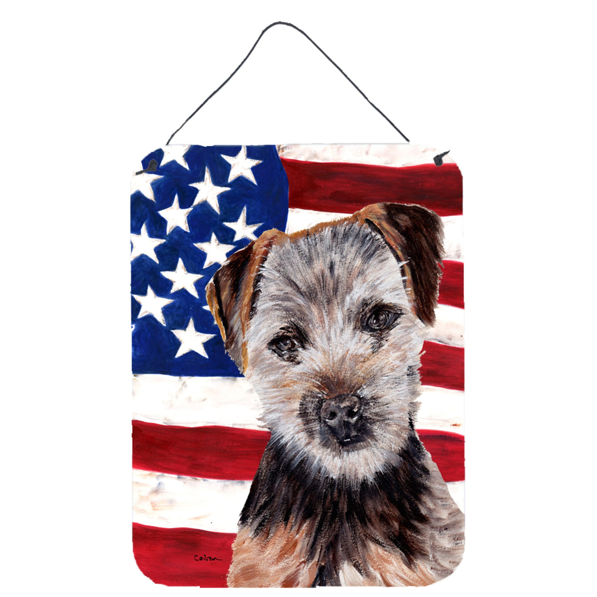 'Caroline'S Treasures Norfolk Terrier Puppy With American Flag Usa Wall Or Door Hanging Prints, 16'''' X 12''''''