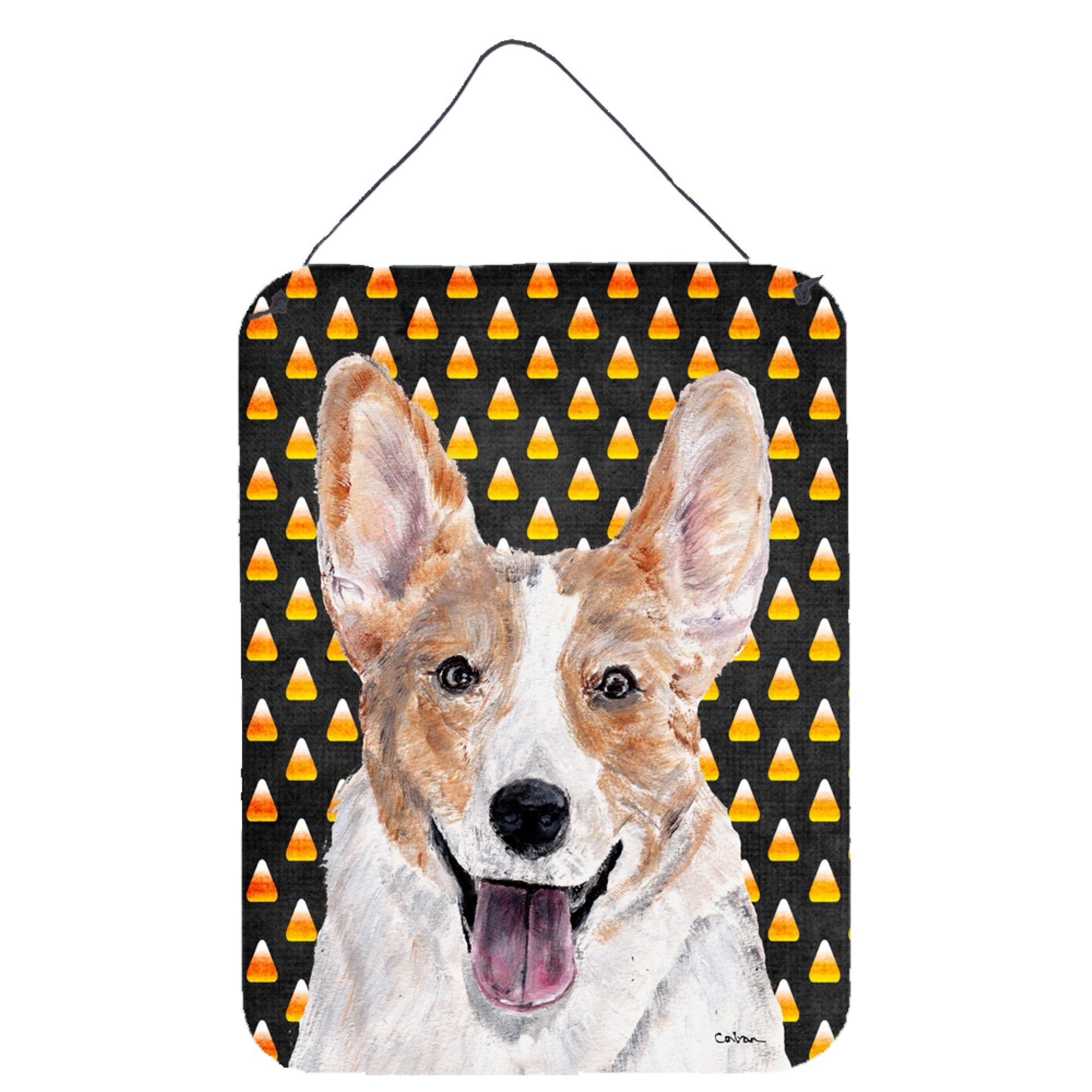 'Caroline'S Treasures Cardigan Corgi Candy Corn Halloween Wall Or Door Hanging Prints, 16'''' X 12''''''
