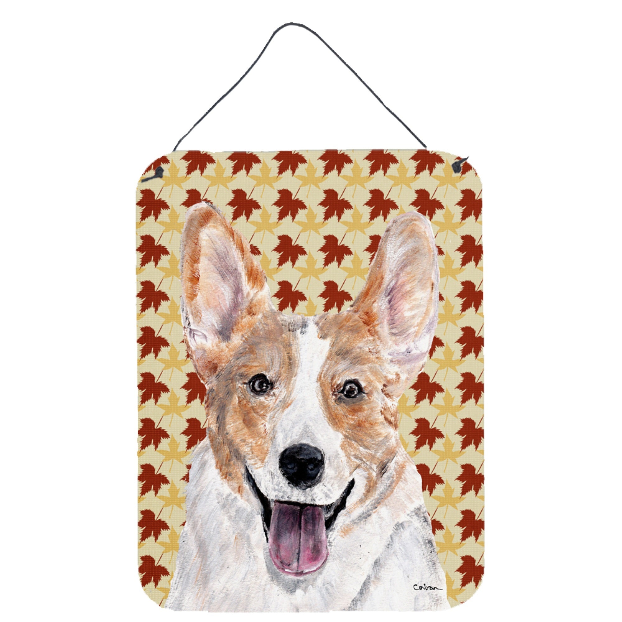 'Caroline'S Treasures Cardigan Corgi Fall Leaves Door Hanging Prints Wall-Decor, 16'''' X 12'''', Multicolor''