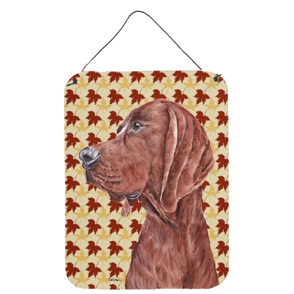 'Caroline'S Treasures Redbone Coonhound Fall Leaves Wall Or Door Hanging Prints, 16'''' X 12''''''