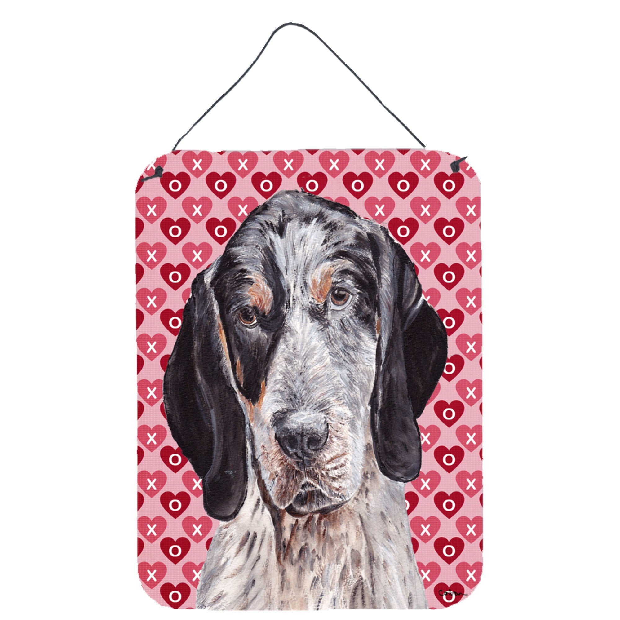 'Caroline'S Treasures Blue Tick Coonhound Hearts And Love Wall Or Door Hanging Prints, 16'''' X 12''''''