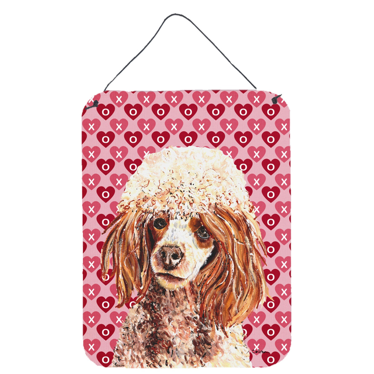 'Caroline'S Treasures Red Miniature Poodle Hearts And Love Wall Or Door Hanging Prints, 16'''' X 12''''''