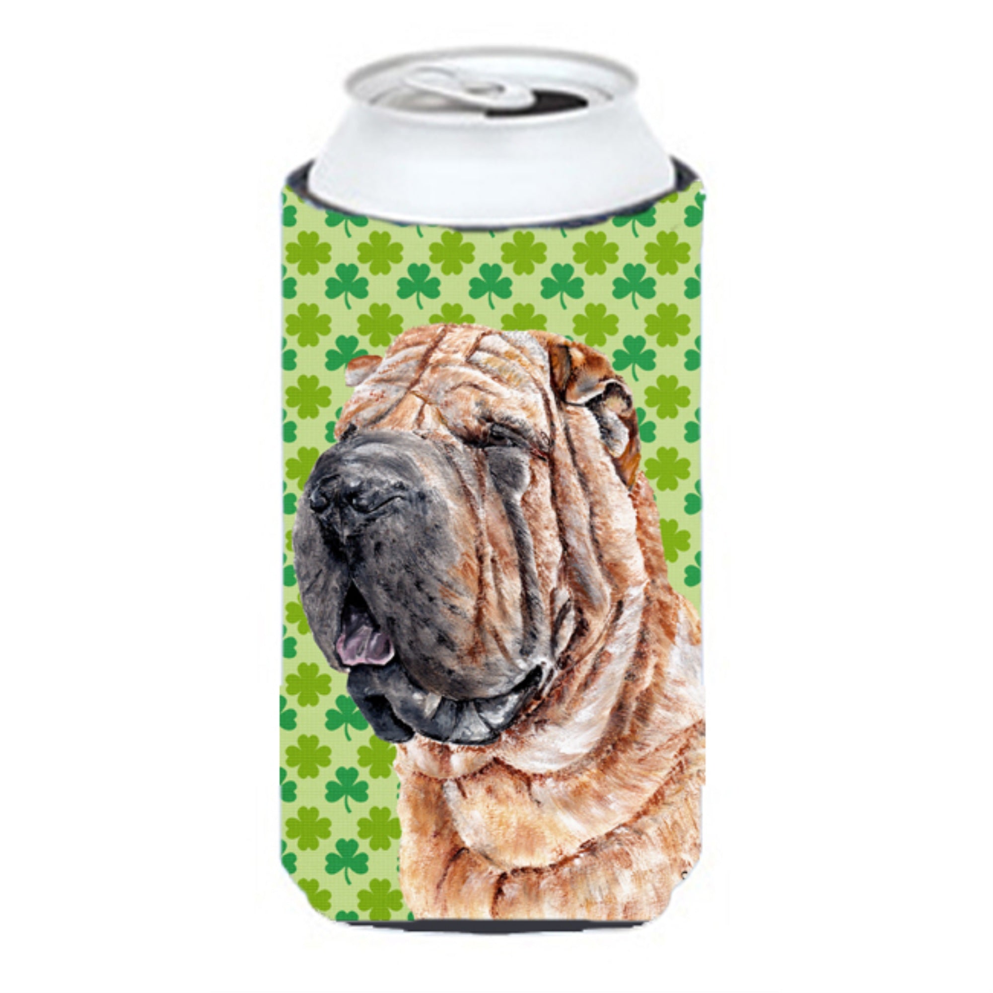 Shar Pei Lucky Shamrock St. Patrick'S Day Tall Boy Beverage Insulator Hugger Sc9719Tbc