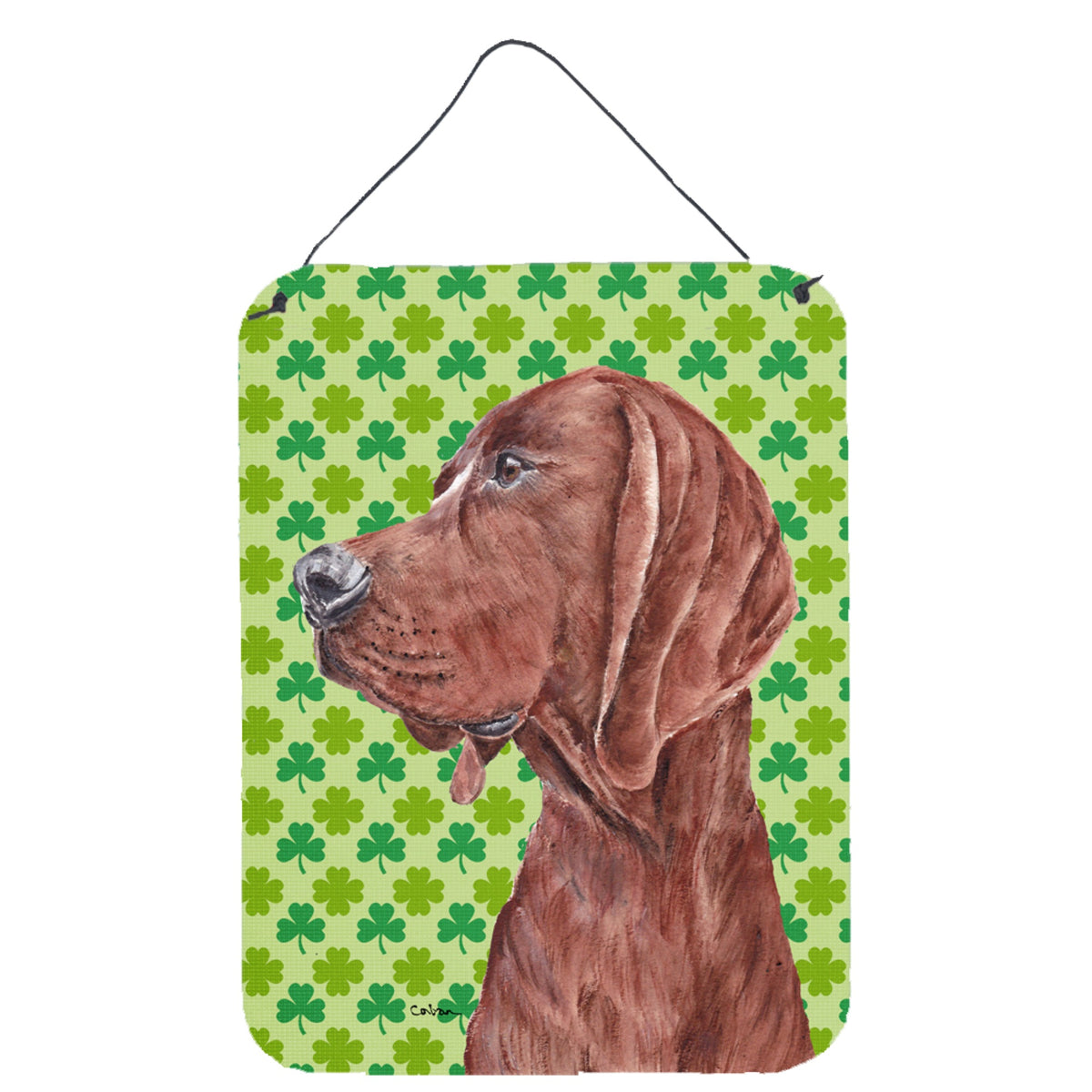 'Caroline'S Treasures Redbone Coonhound Lucky Shamrock St. Patrick'S Day Wall Or Door Hanging Prints, 16'''' X 12''''''