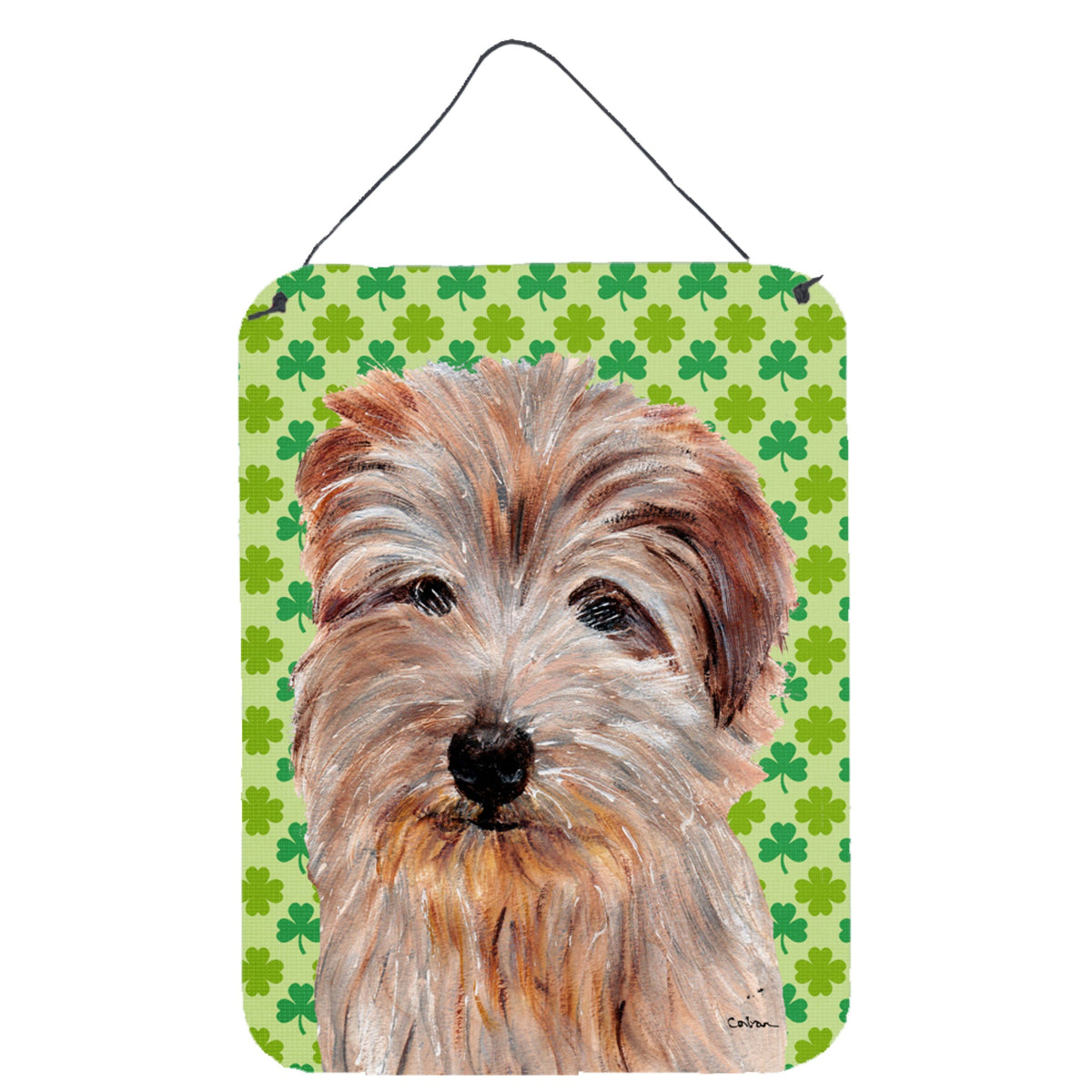 'Caroline'S Treasures Norfolk Terrier Lucky Shamrock St. Patrick'S Day Wall Or Door Hanging Prints, 16'''' X 12''''''