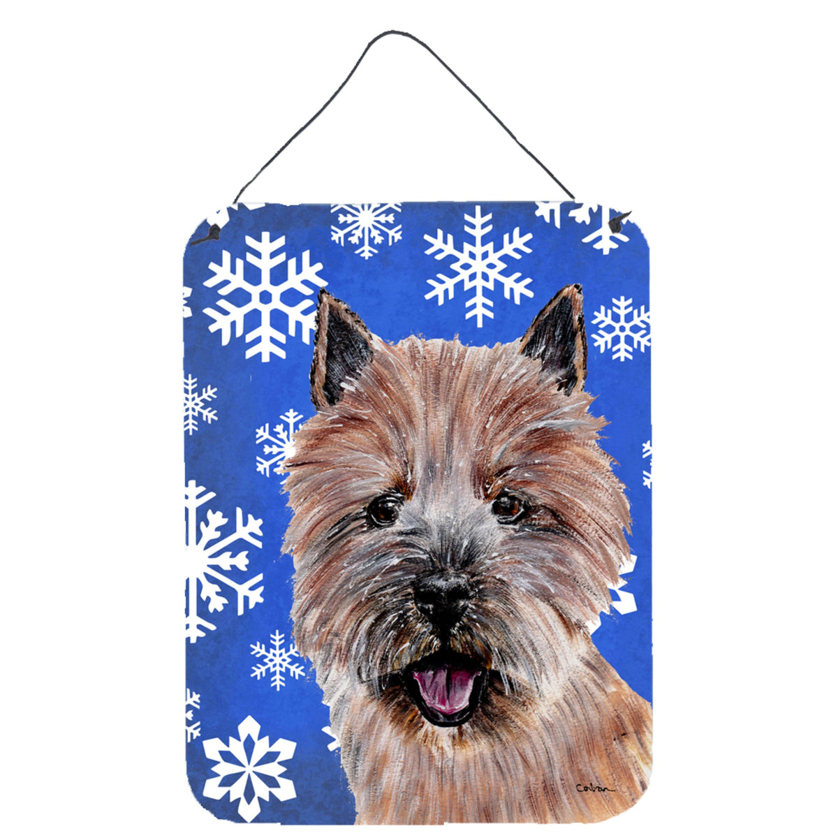 'Caroline'S Treasures Norwich Terrier Winter Snowflakes Wall Or Door Hanging Prints, 16'''' X 12''''''