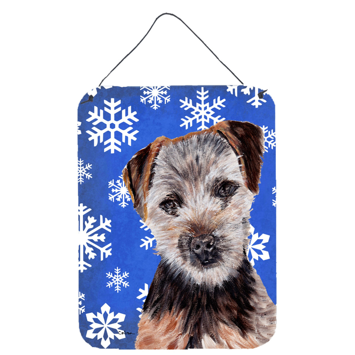'Caroline'S Treasures Norfolk Terrier Puppy Winter Snowflakes Wall Or Door Hanging Prints, 16'''' X 12''''''