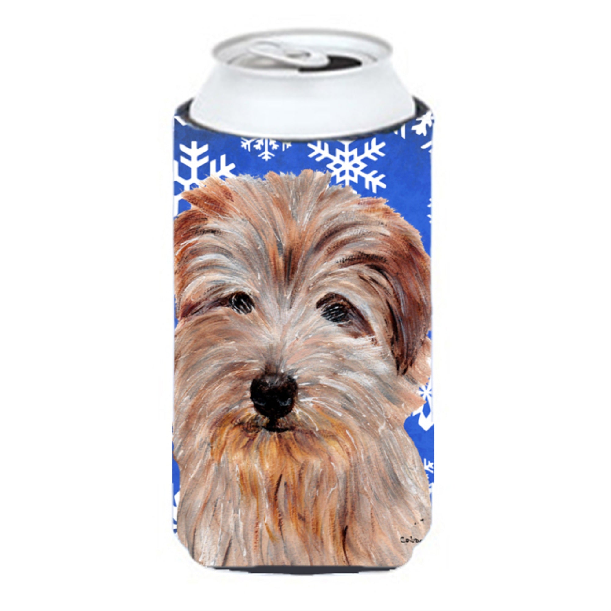 Norfolk Terrier Winter Snowflakes Tall Boy Beverage Insulator Hugger SC9784TBC