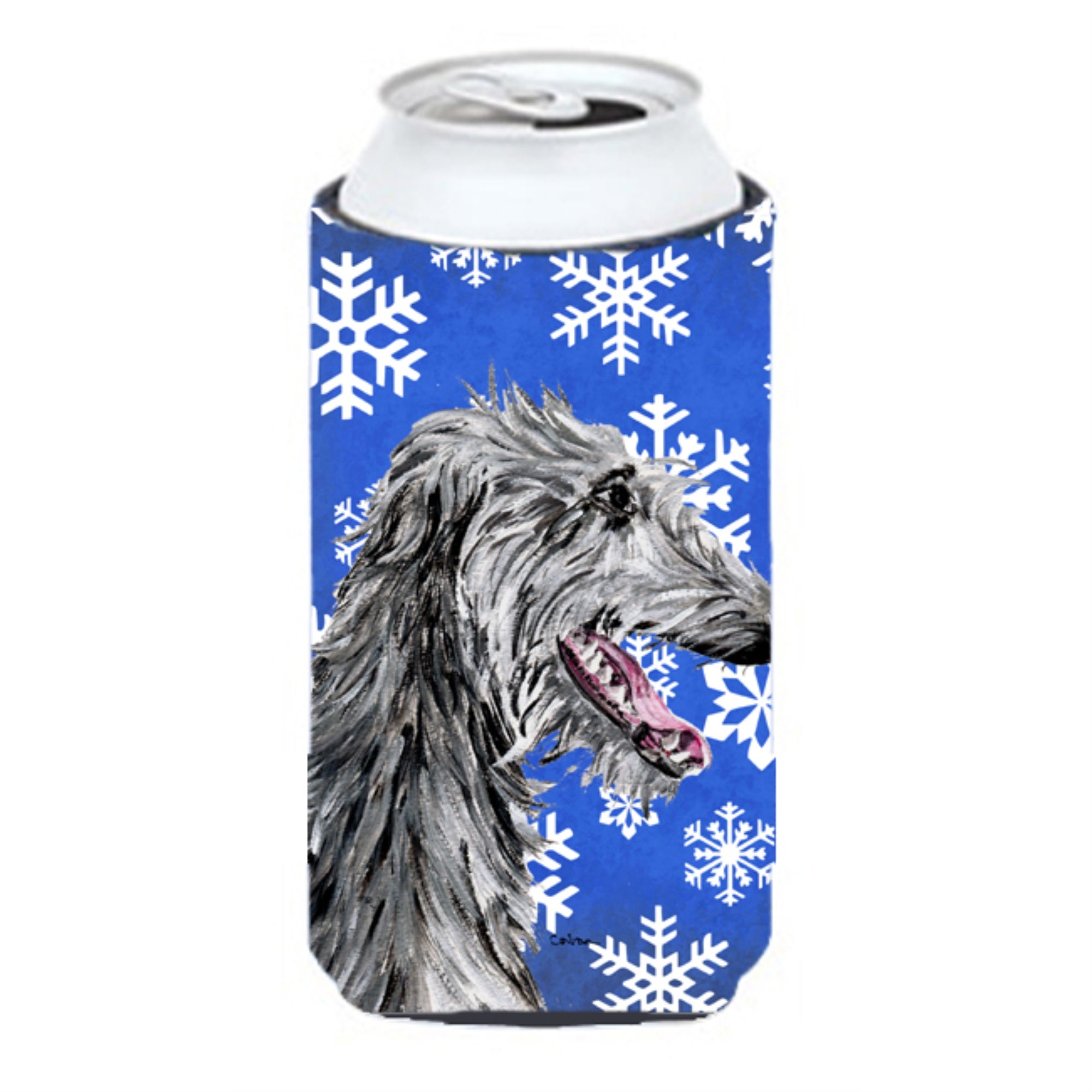 Scottish Deerhound Winter Snowflakes Tall Boy Beverage Insulator Hugger Sc9789Tbc