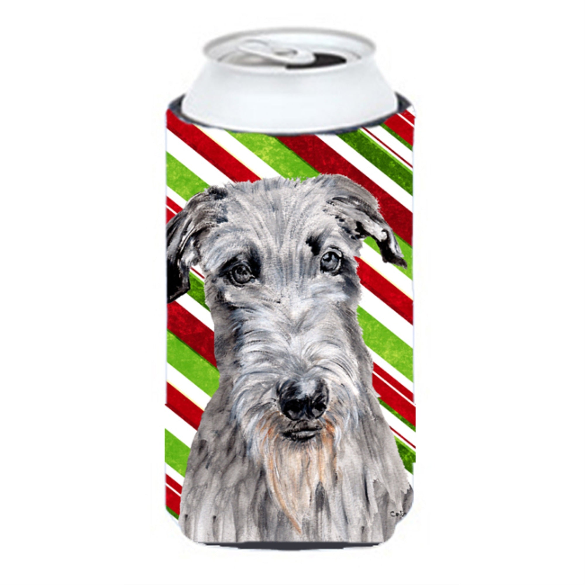 Scottish Deerhound Candy Cane Christmas Tall Boy Beverage Insulator Hugger SC9802TBC