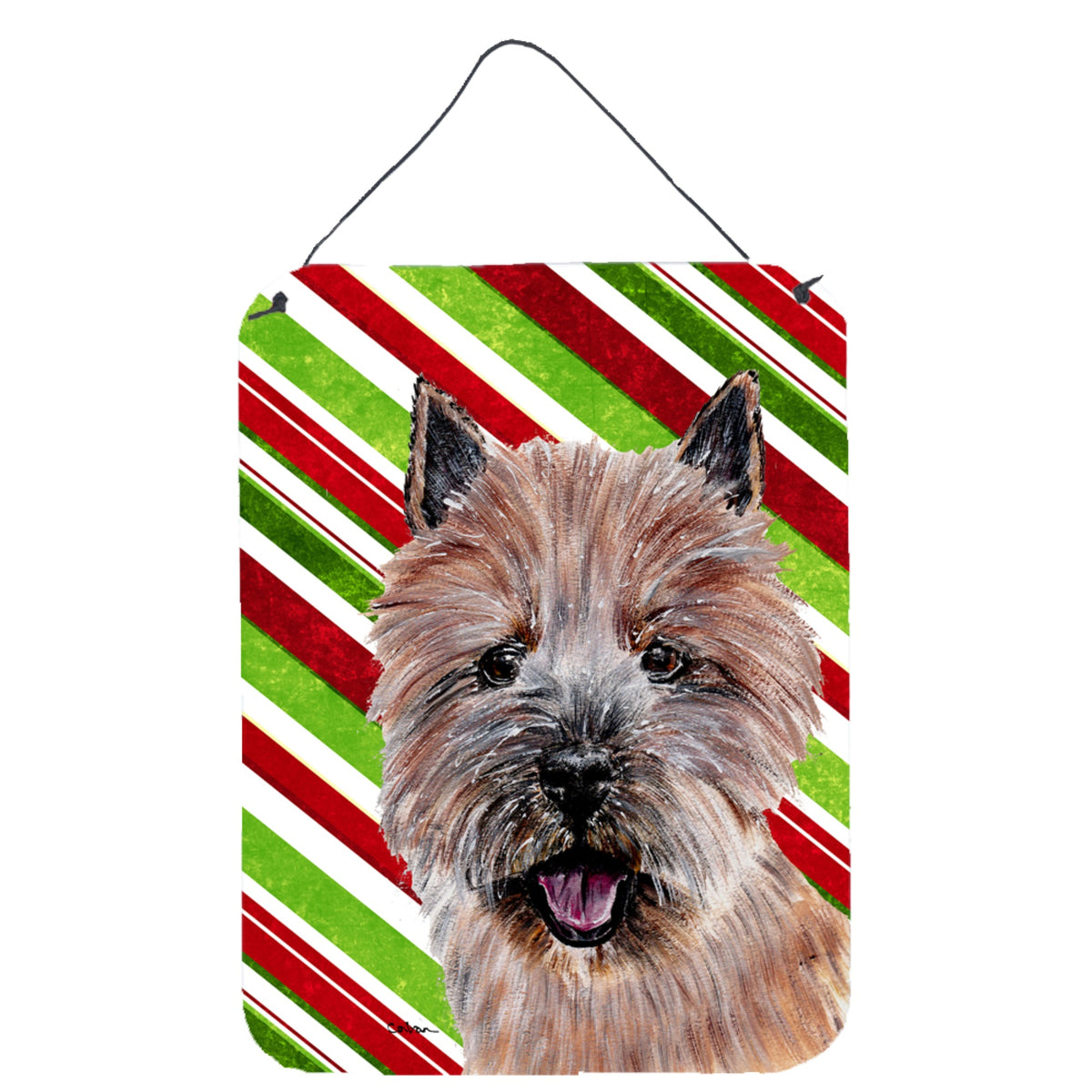 'Caroline'S Treasures Norwich Terrier Candy Cane Christmas Wall Or Door Hanging Prints, 16'''' X 12''''''