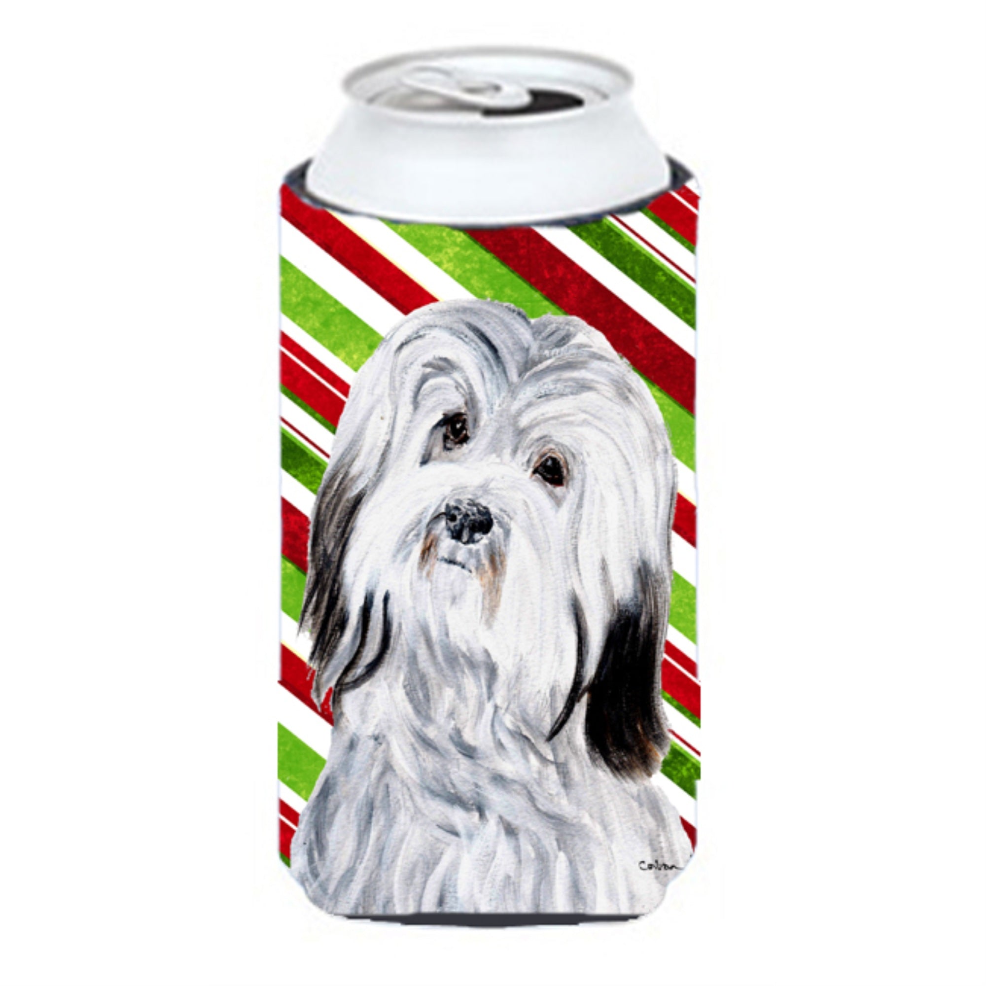 Havanese Candy Cane Christmas Tall Boy Beverage Insulator Hugger Sc9809Tbc