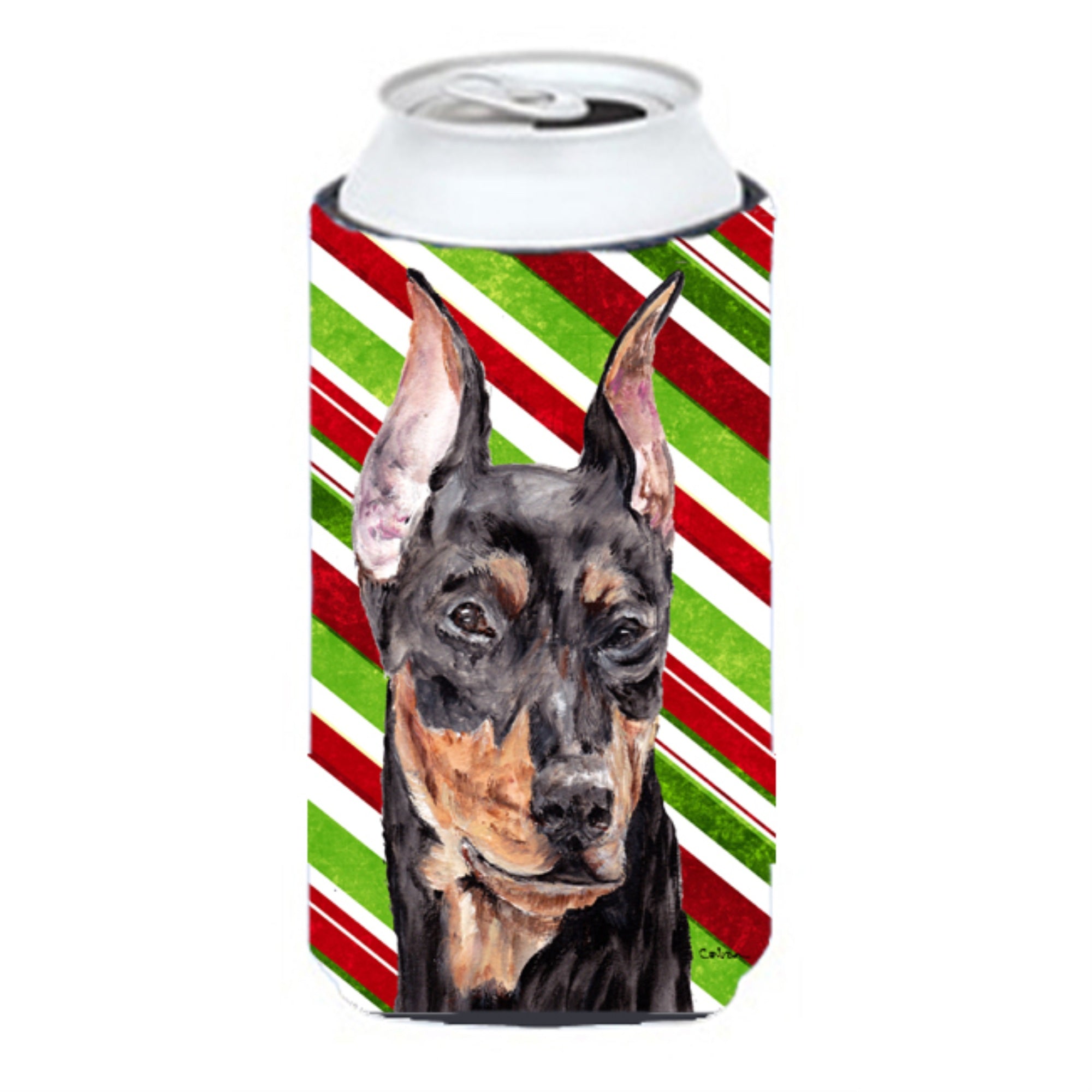German Pinscher Candy Cane Christmas Tall Boy Beverage Insulator Hugger Sc9812Tbc