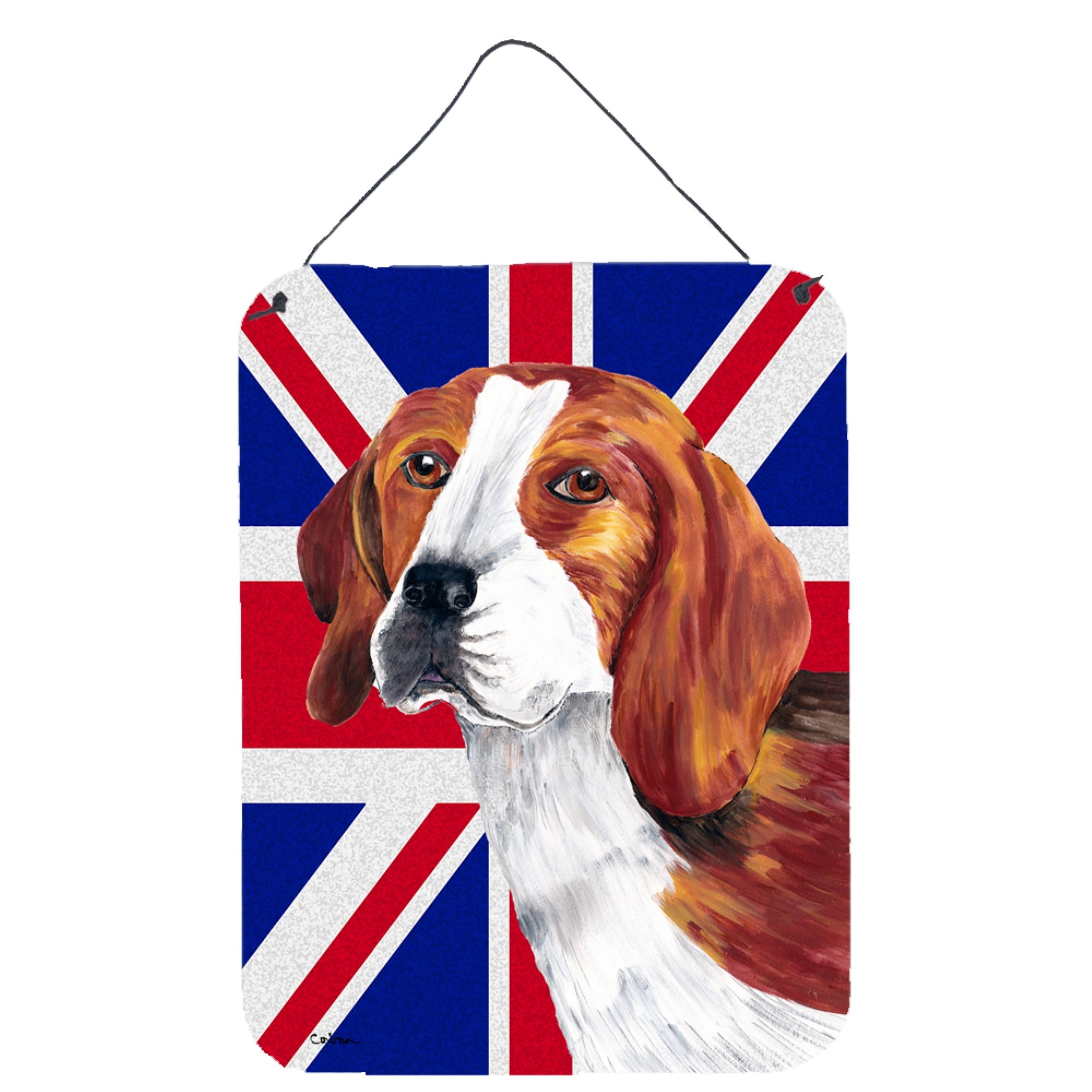 'Caroline'S Treasures Beagle With English Union Jack British Flag Wall Or Door Hanging Prints, 16'''' X 12''''''