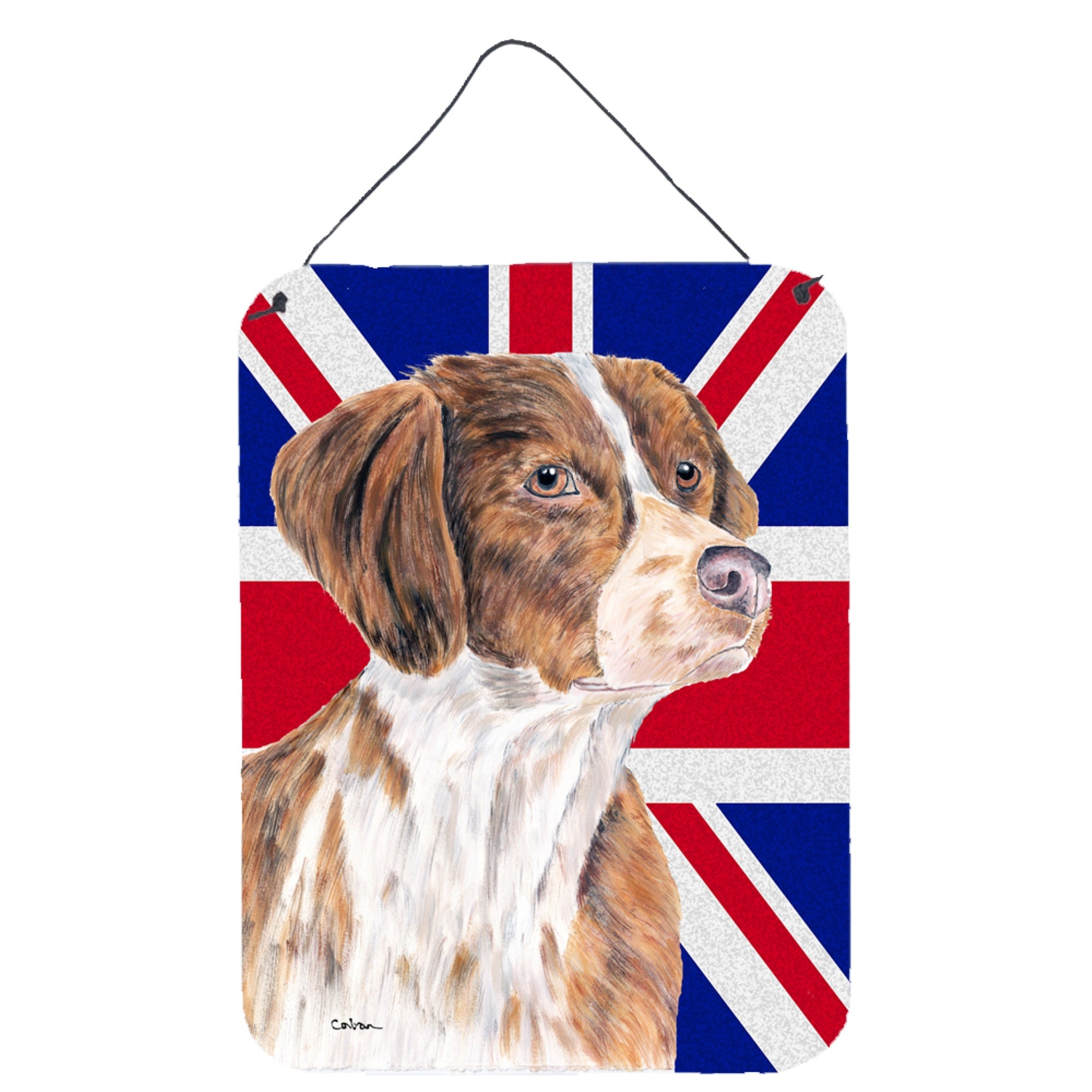 'Caroline'S Treasures Brittany Spaniel With English Union Jack British Flag Wall Or Door Hanging Prints, 16'''' X 12''''''